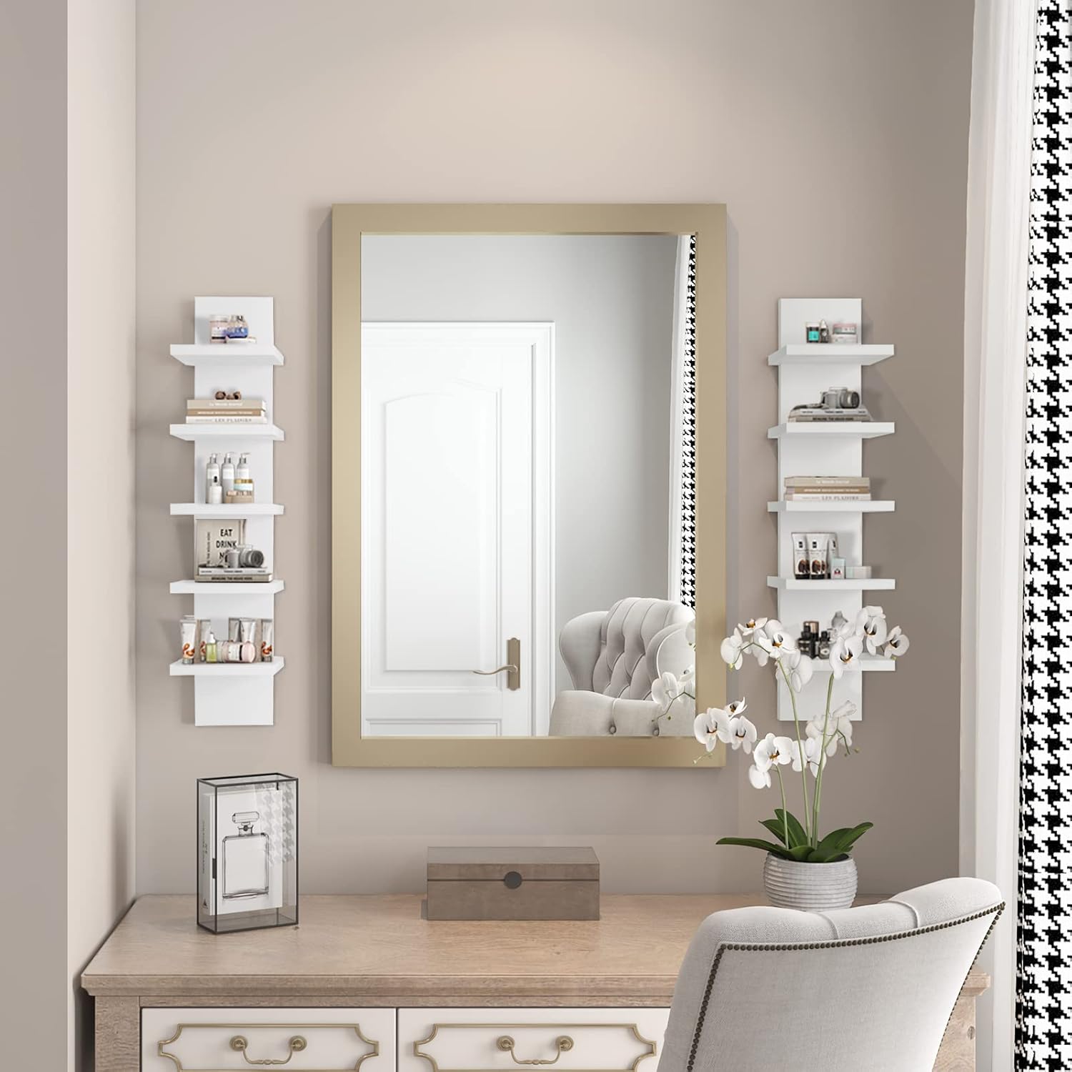 5 Tier Wall Shelf Unit White Vertical Floating Shelf 55