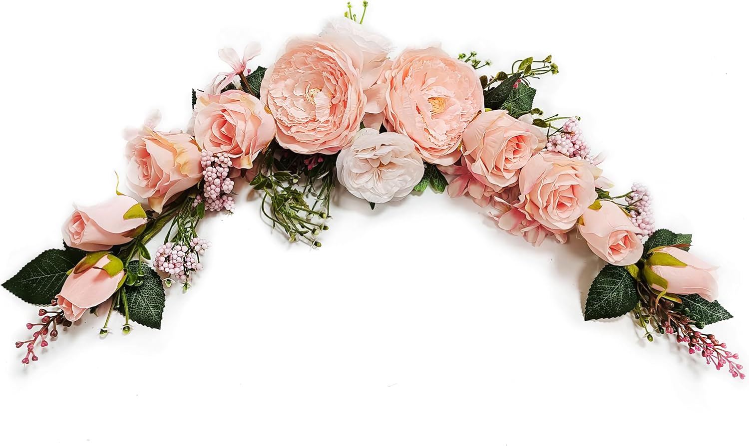 OrgMemory Artificial Floral Swag 23 Inch Peach