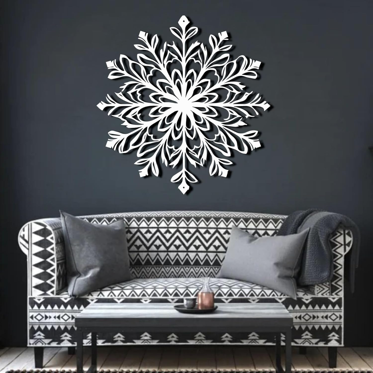 ENJOYOO Snowflake Metal Wall Art Decor 24x24in