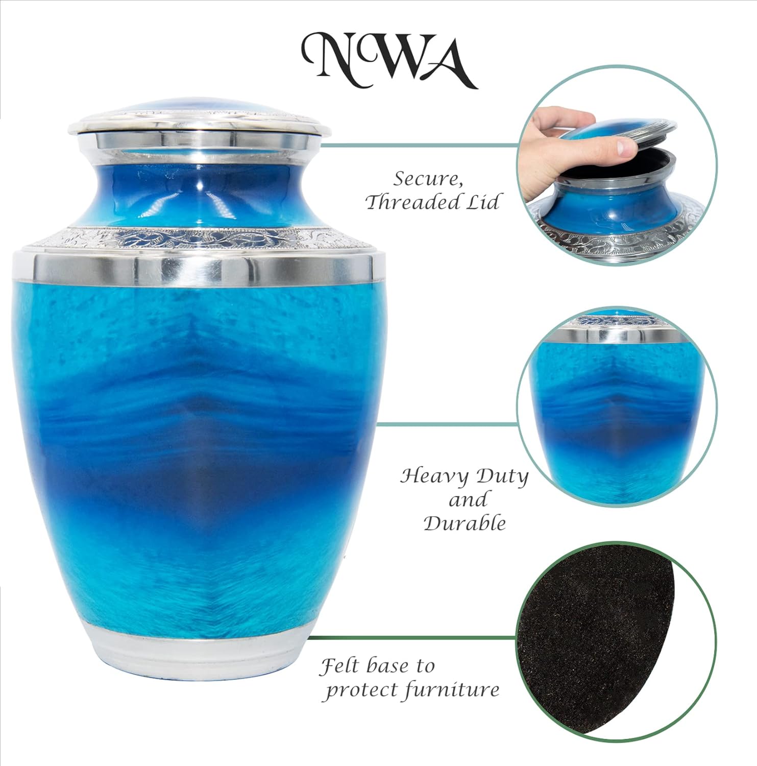 Ocean Lovers Cremation Urn with Keepsake and Personalization