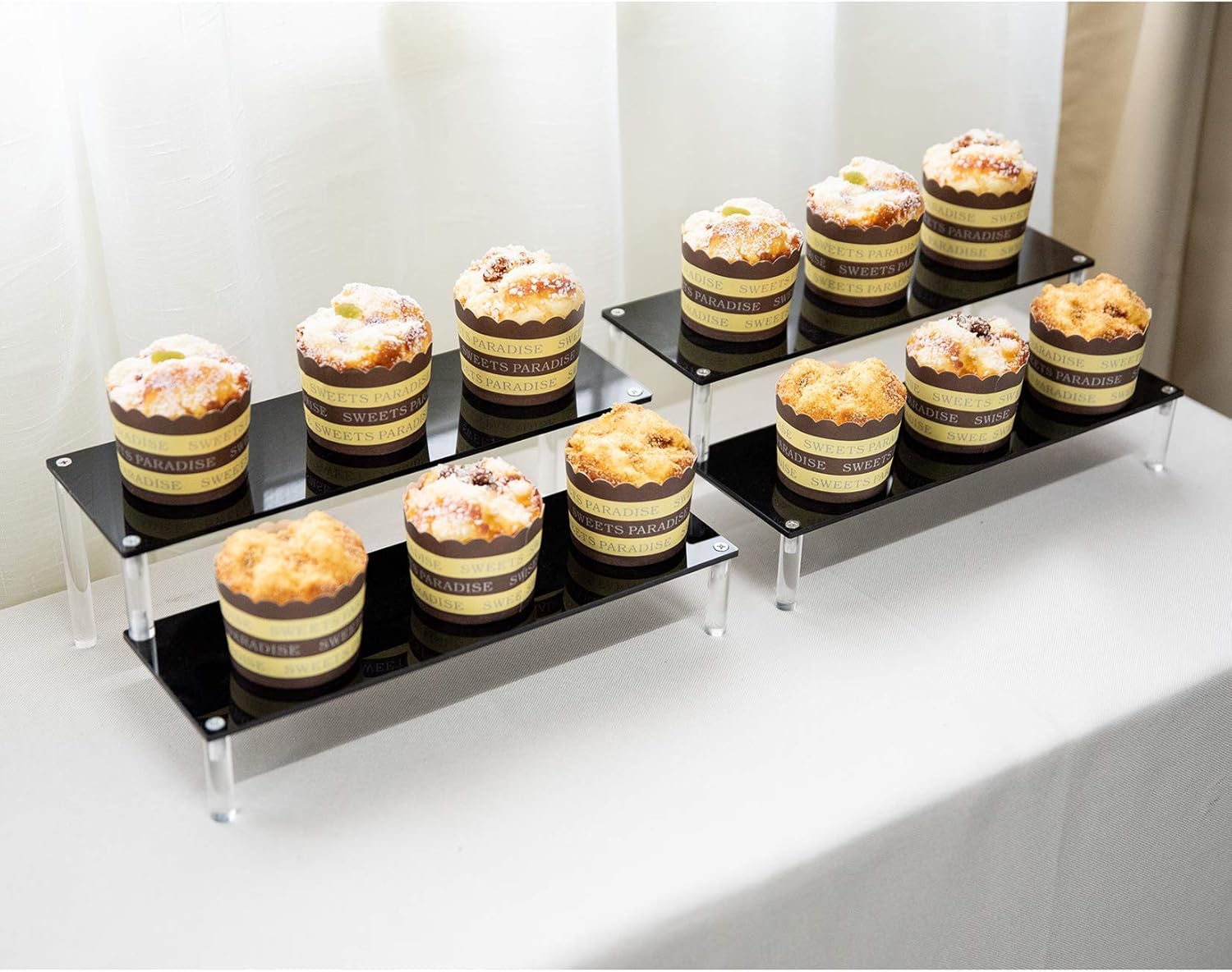BYCY 2 Pack 2-Tier Acrylic Display Stand for Small Items