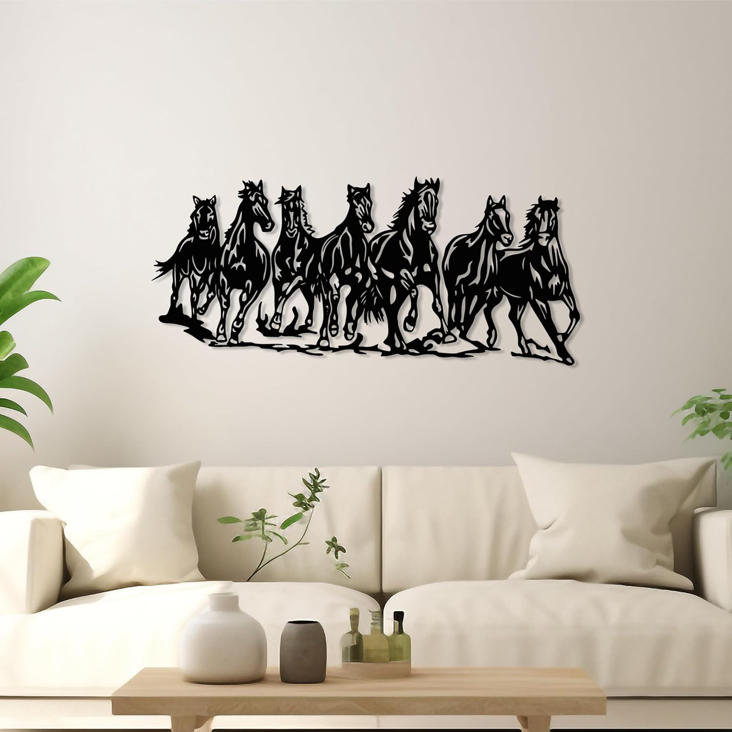 DecoSoul Horse Metal Wall Art Black 196 x 87