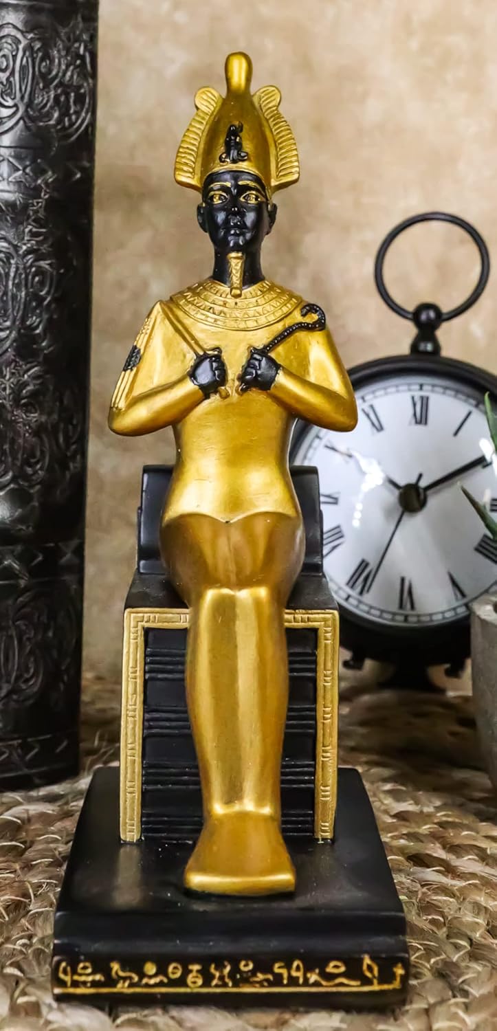 Ebros Egyptian God Osiris Seated On Throne Statue