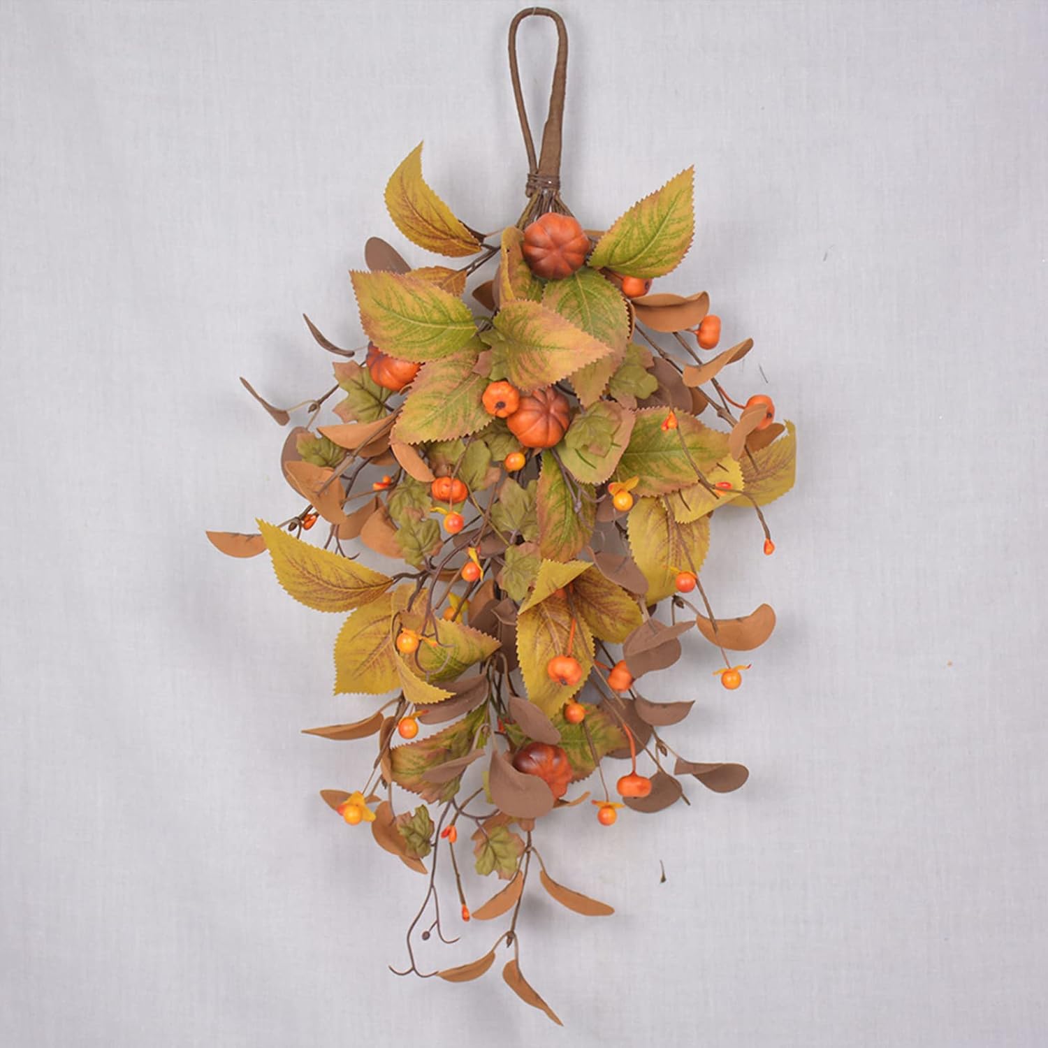 Fall Harvest Teardrop Swag Artificial Decor Thanksgiving Door Wall