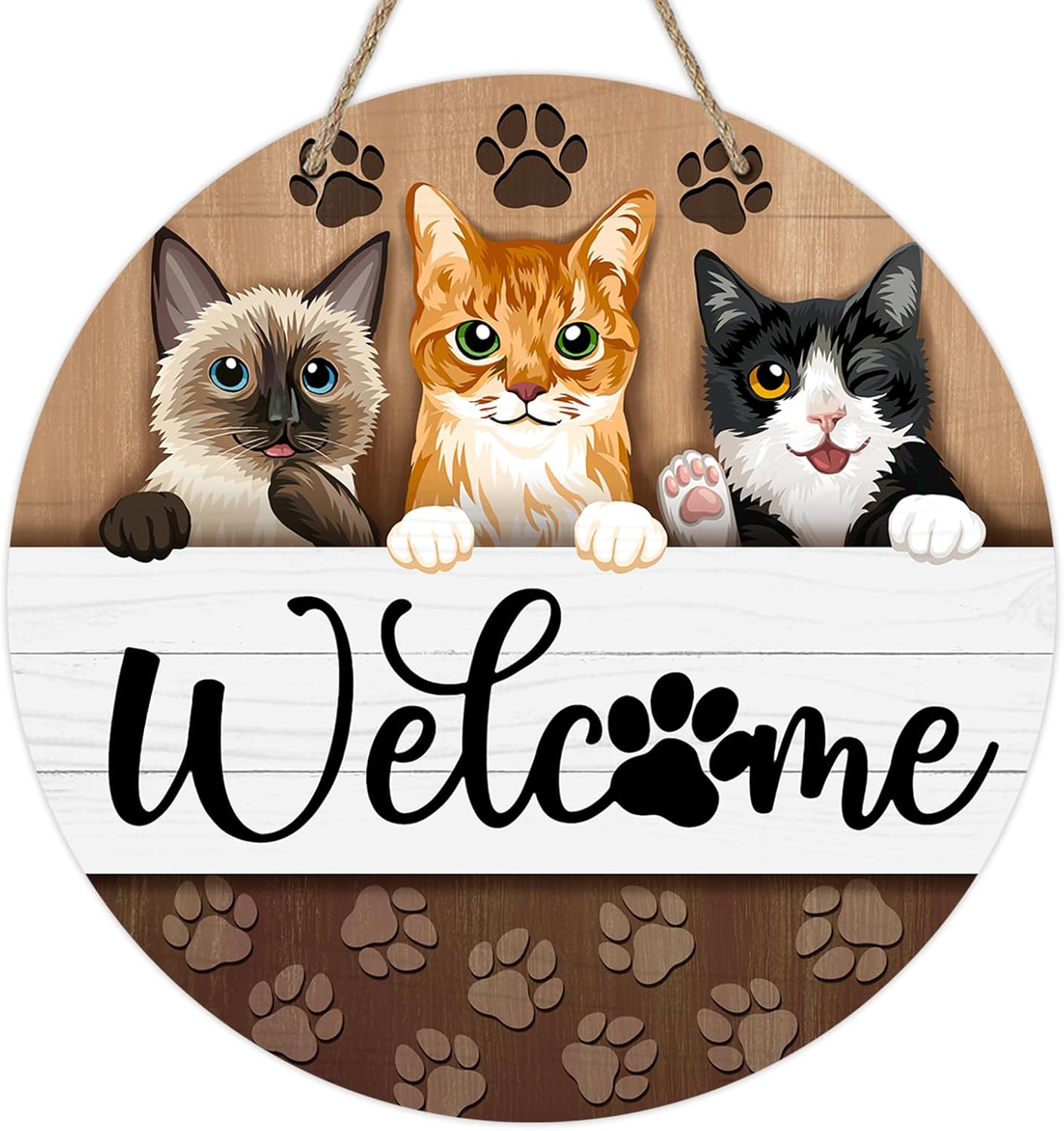 Deroro Welcome Cats Front Door Sign