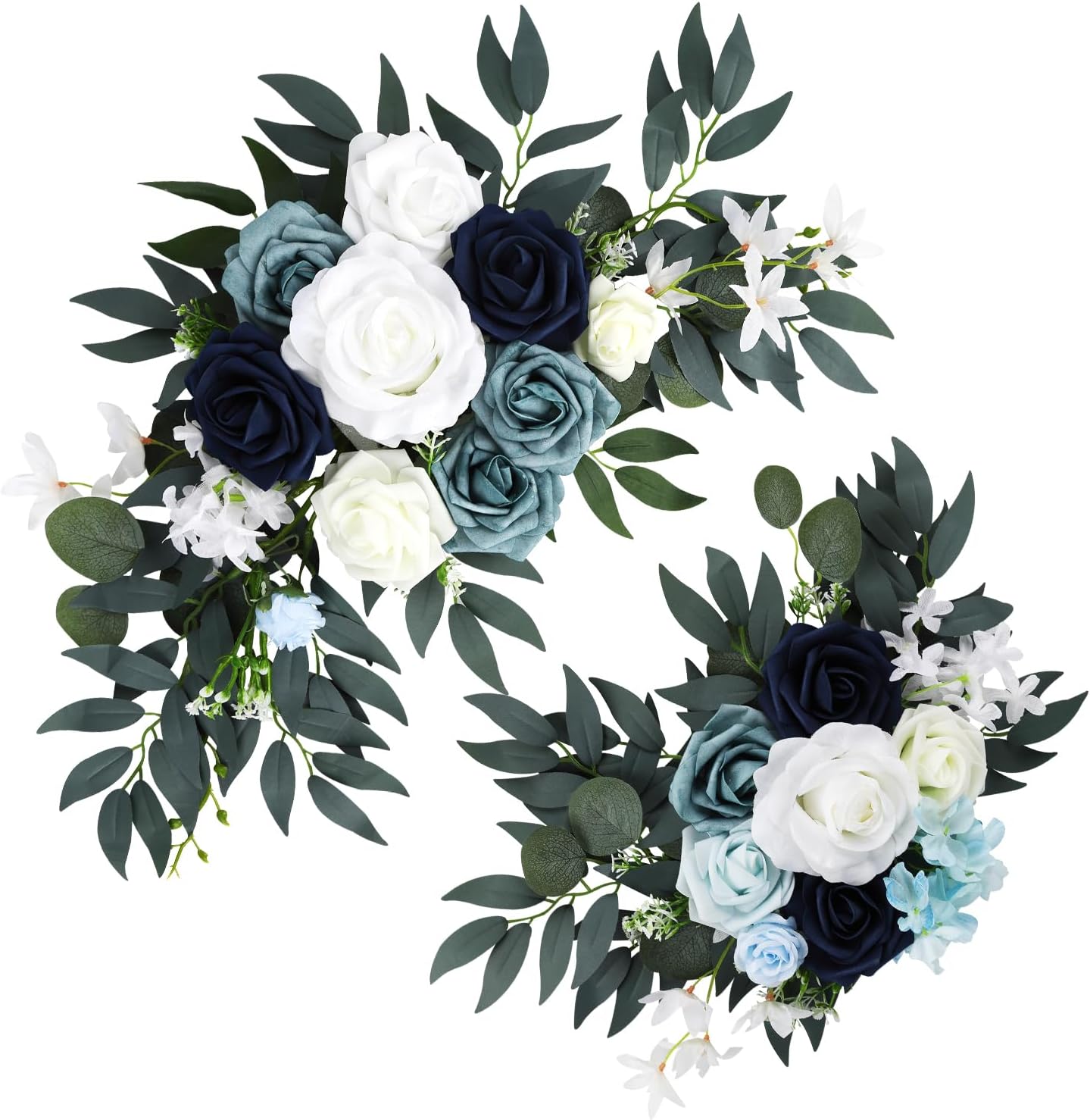 Wilupry Blue Wedding Arch Flowers 2PCS Decorative Swag