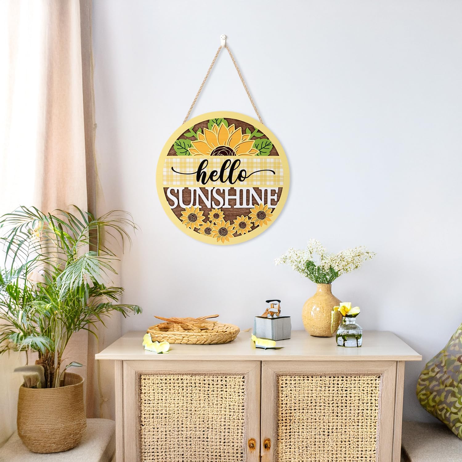 CHDITB 3D Hello Sunshine Front Door Wreath