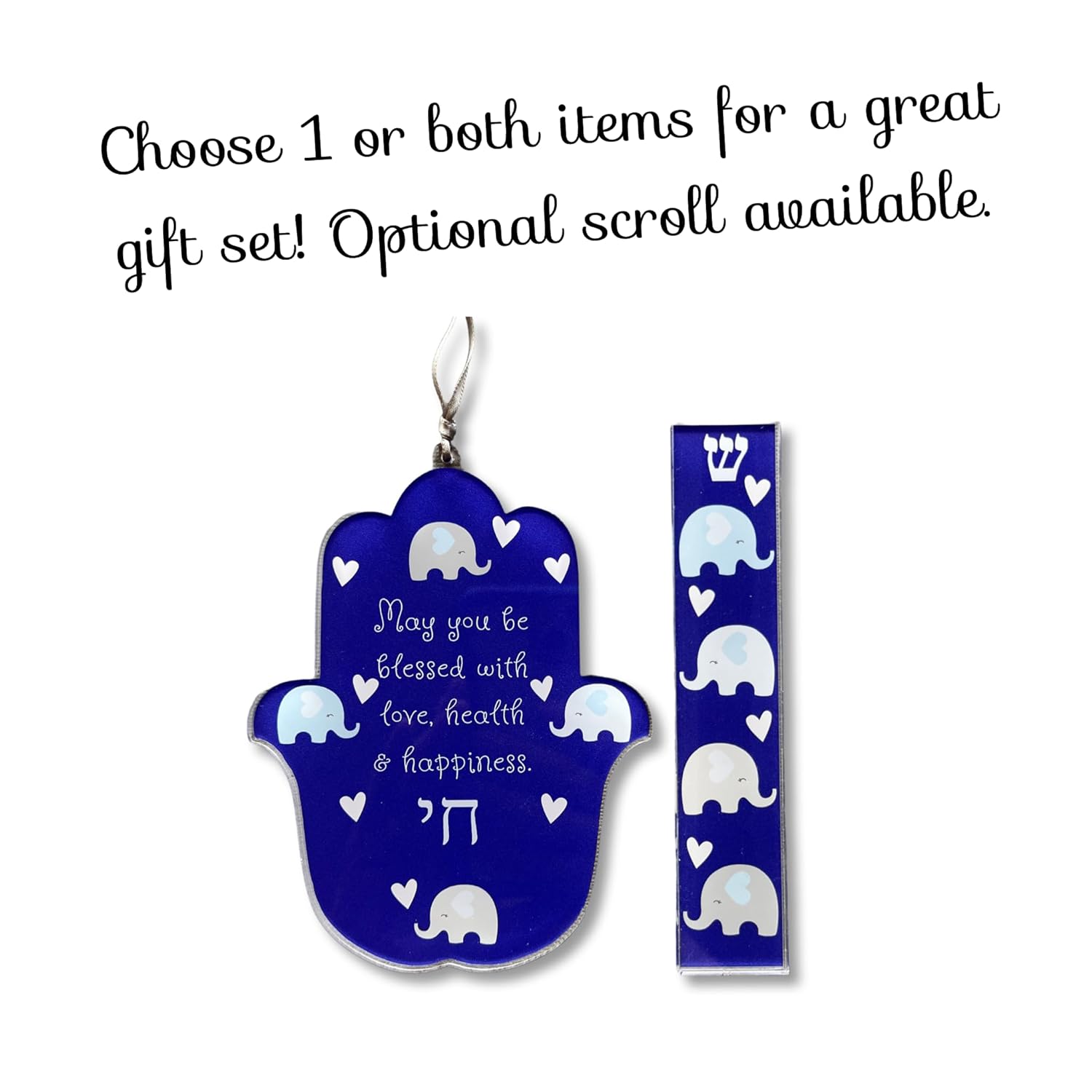 Hamsa and Mezuzah Gift Set for Baby Naming Weddings Housewarming and Birthdays