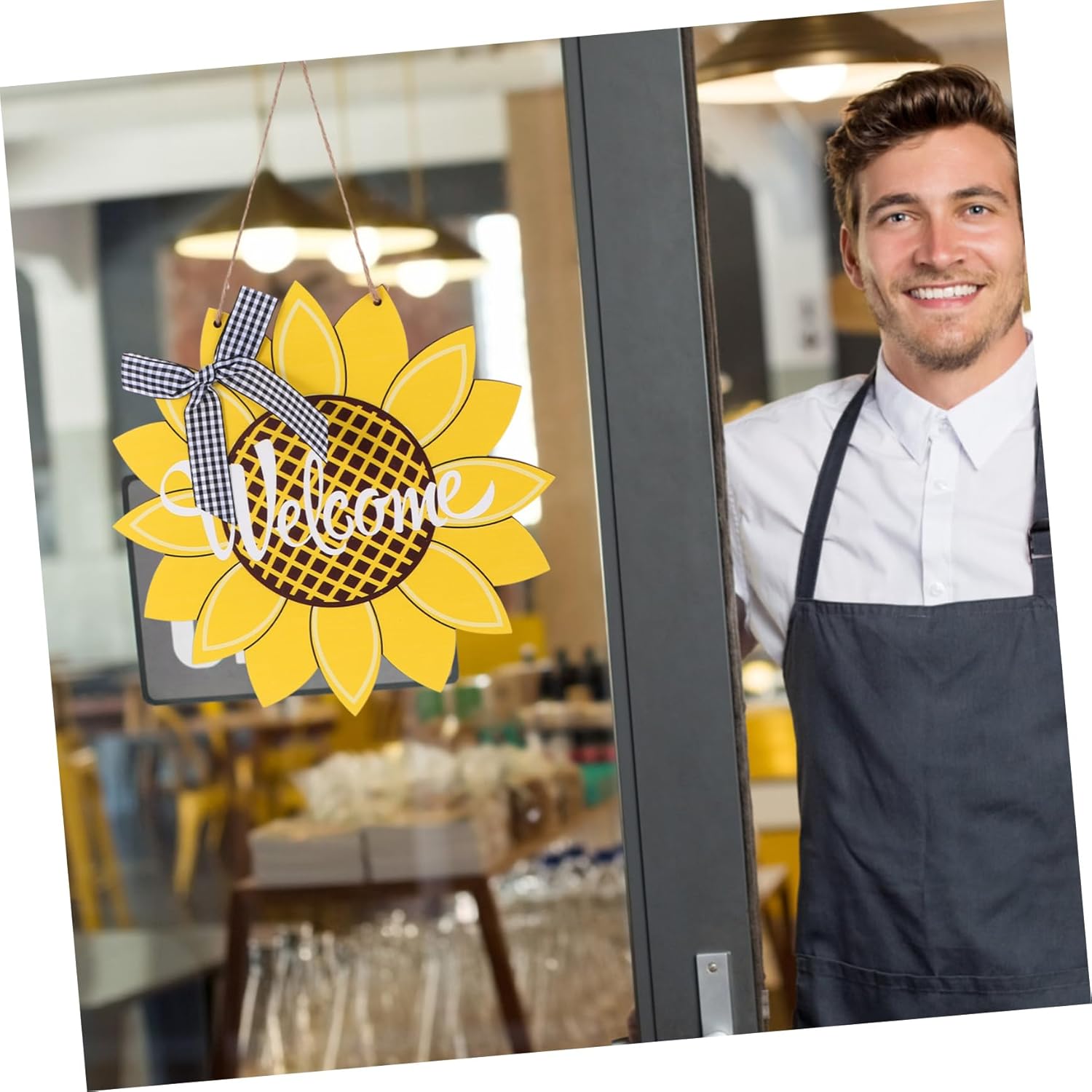 Sunflower Door Welcome Sign Decorative Wall Hanging