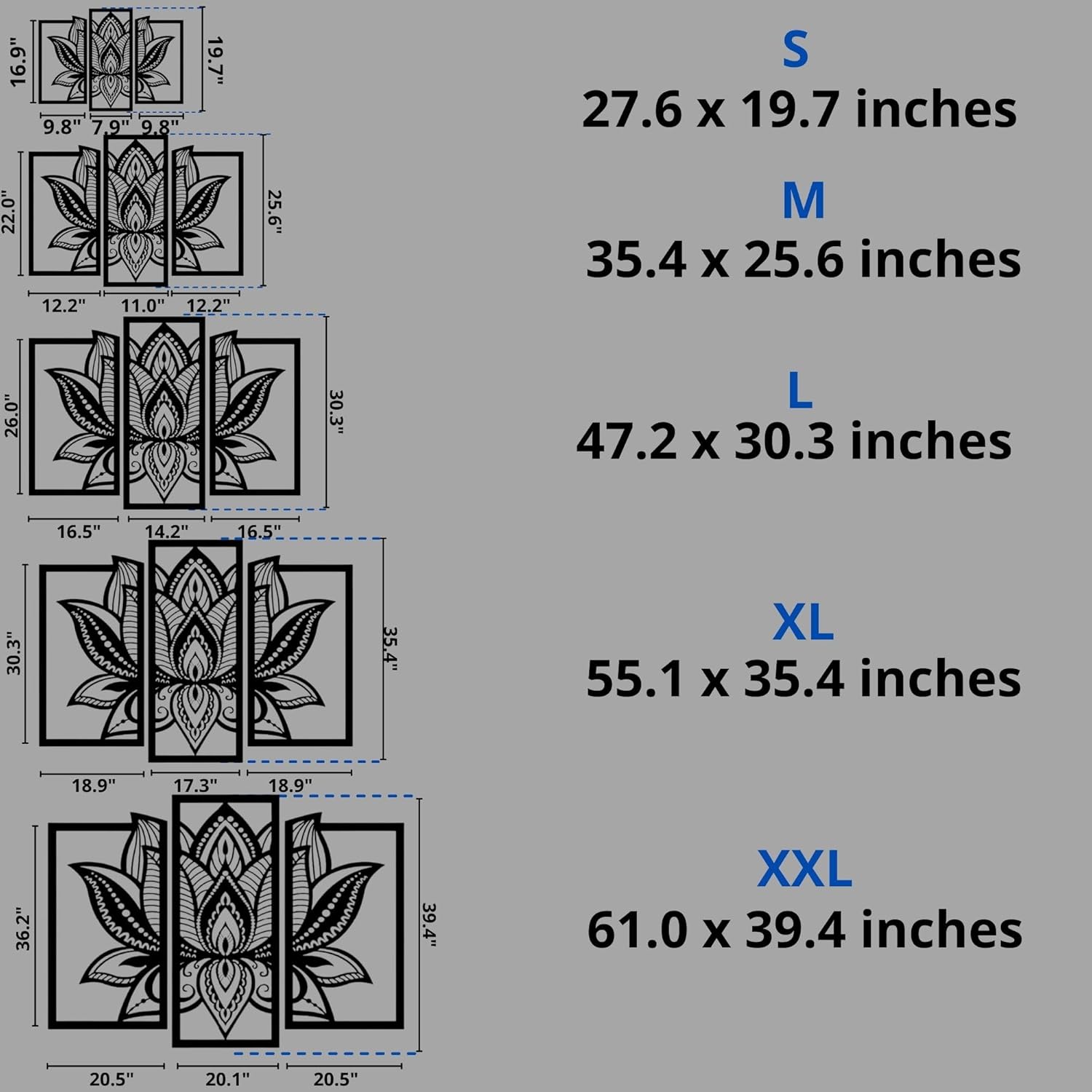 Vailla 3D Lotus Flower Wood Wall Art Decor
