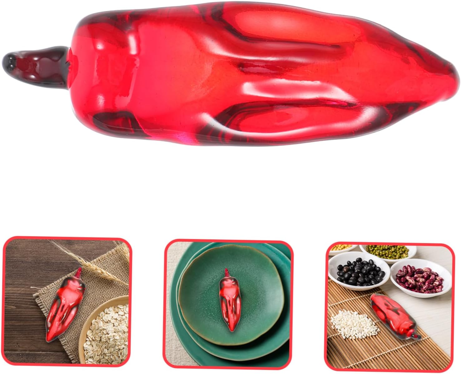 Cabilock Realistic Chili Pepper Crystal Figurine Decor