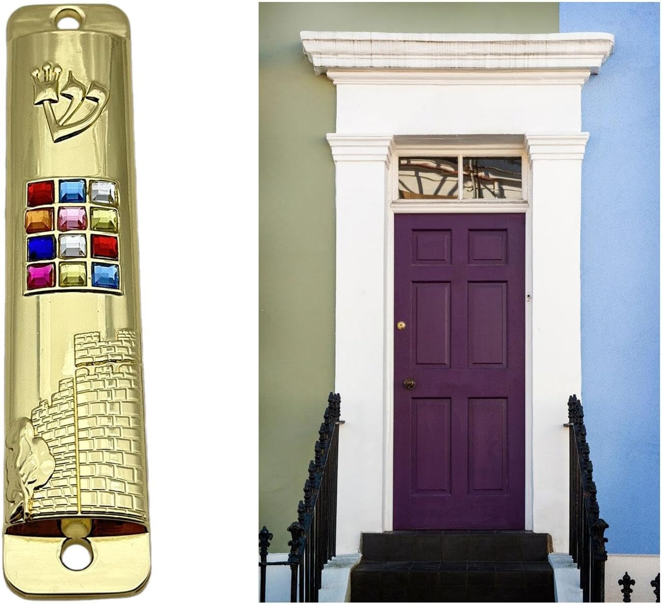 5 Piece Mezuzah Plaque for Door Home Decoration