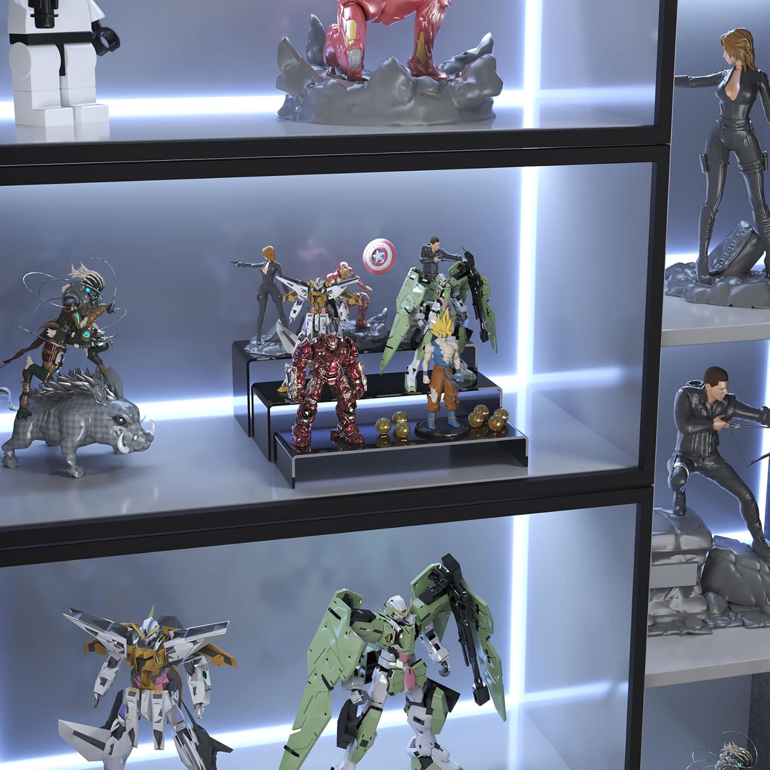 ANDGOO 6Pcs Large Acrylic Risers for Display