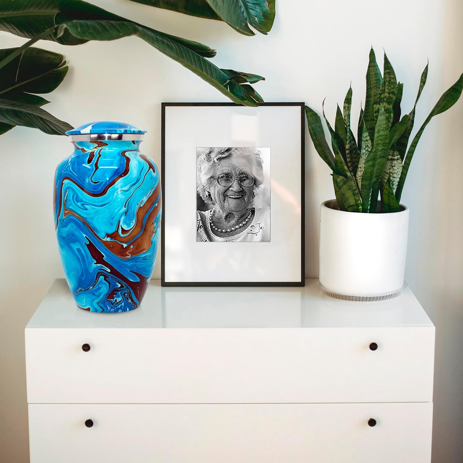 Trupoint Memorials Cremation Urns for Human Ashes Large Blue