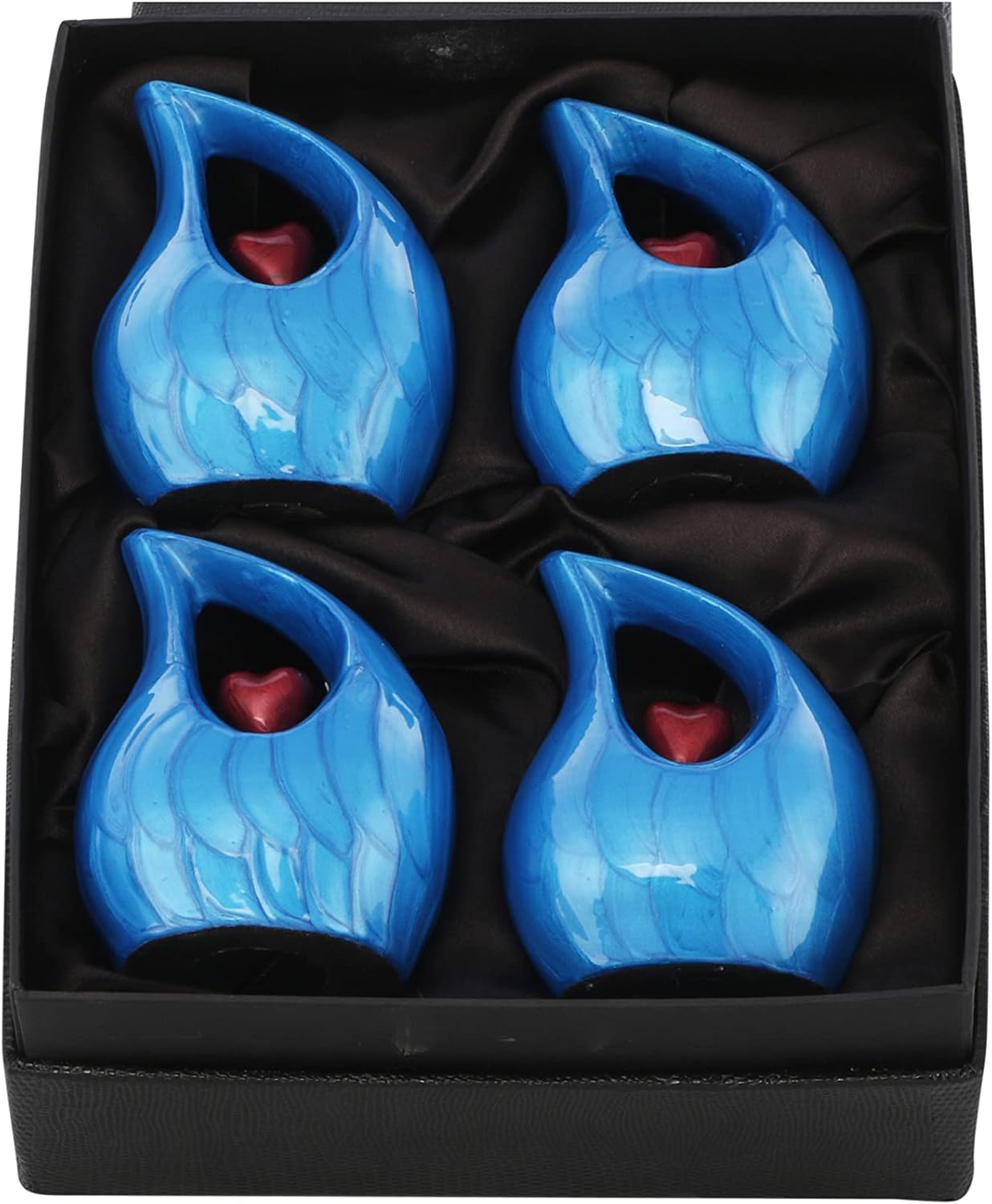Heart of Love Cremation Urn Elegant Memorial Keepsake Blue Red 4 oz