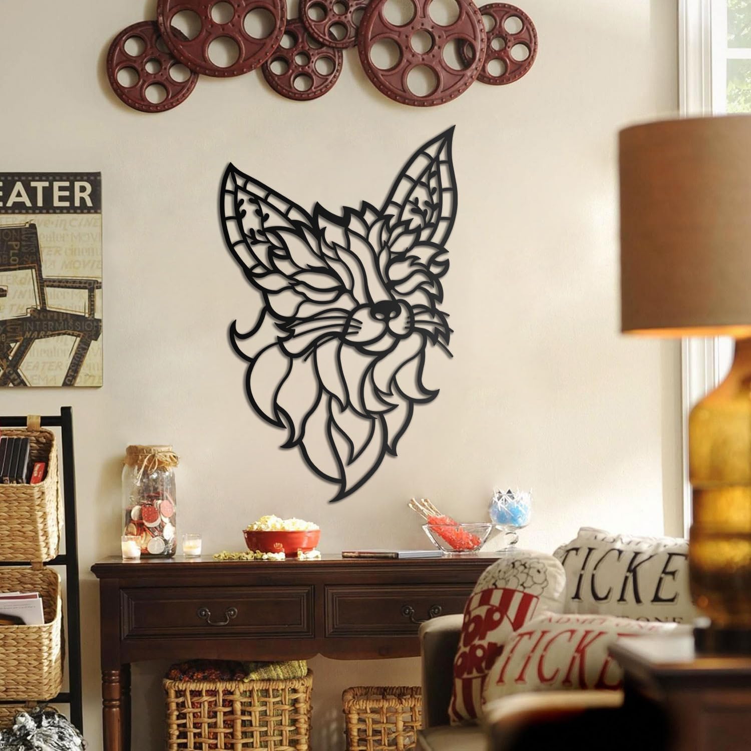 BONPERLA Dreamer Fox Wall Decor Abstract Geometric Metal Art