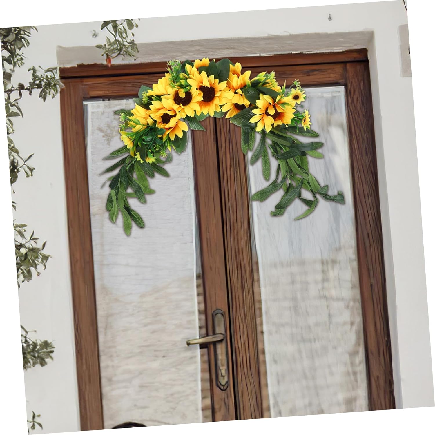Sunflower Swag Door Knocker Artificial Flower Wall Hanging Decor