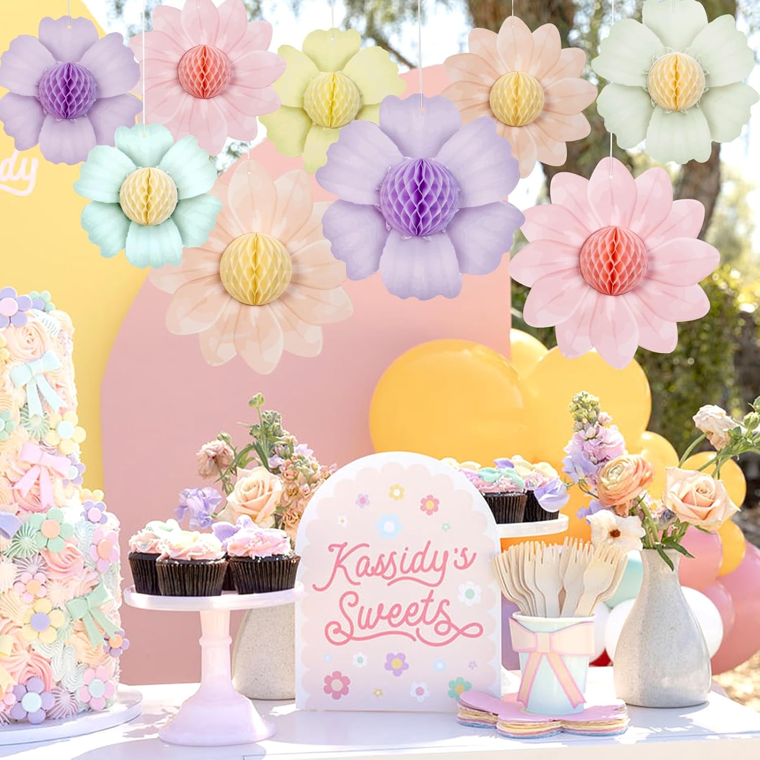 Paper Jazz 9PCS Pastel Honeycomb Butterfly Party Decorations