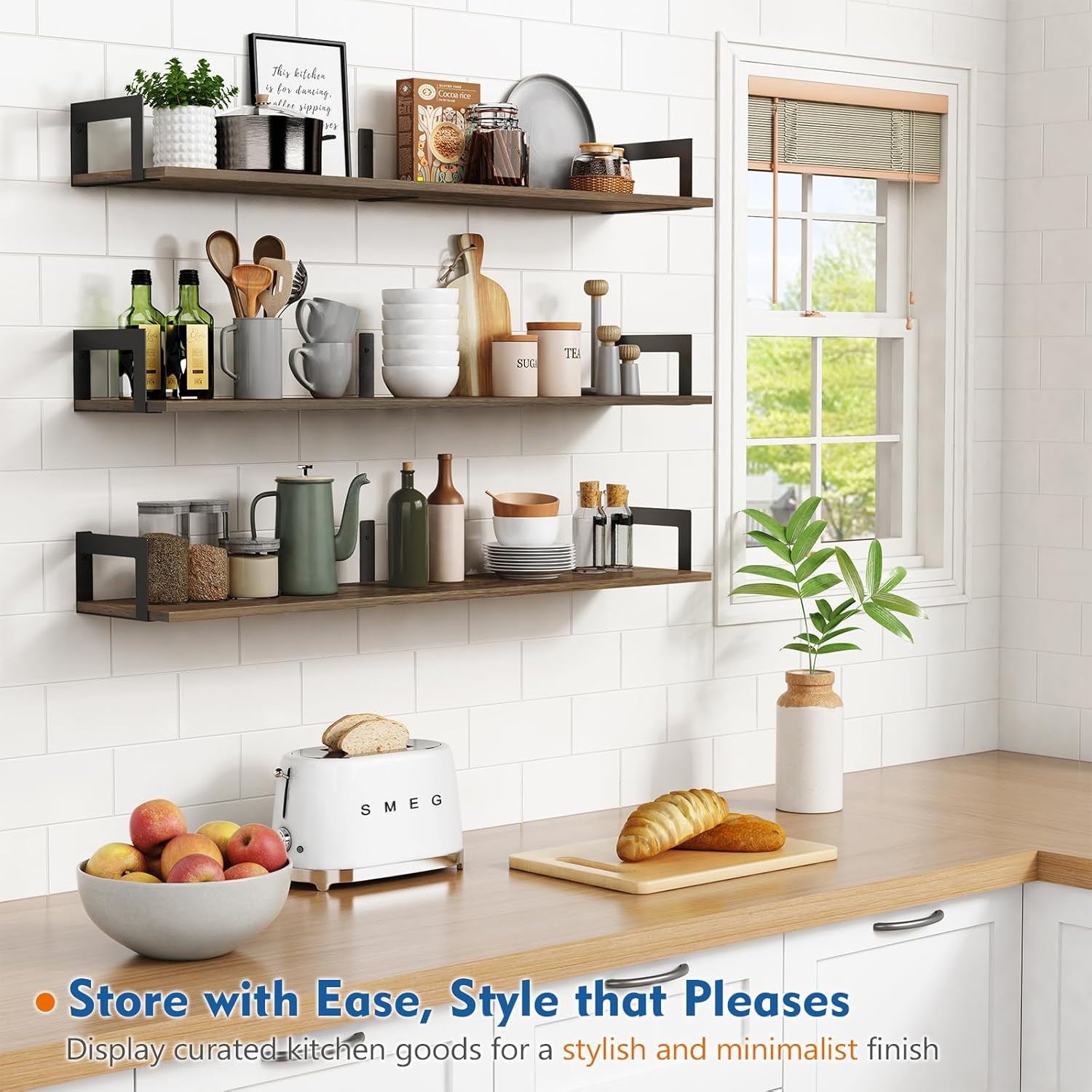 Harwaya Floating Shelves 36 In 8 In Deep Set of 3