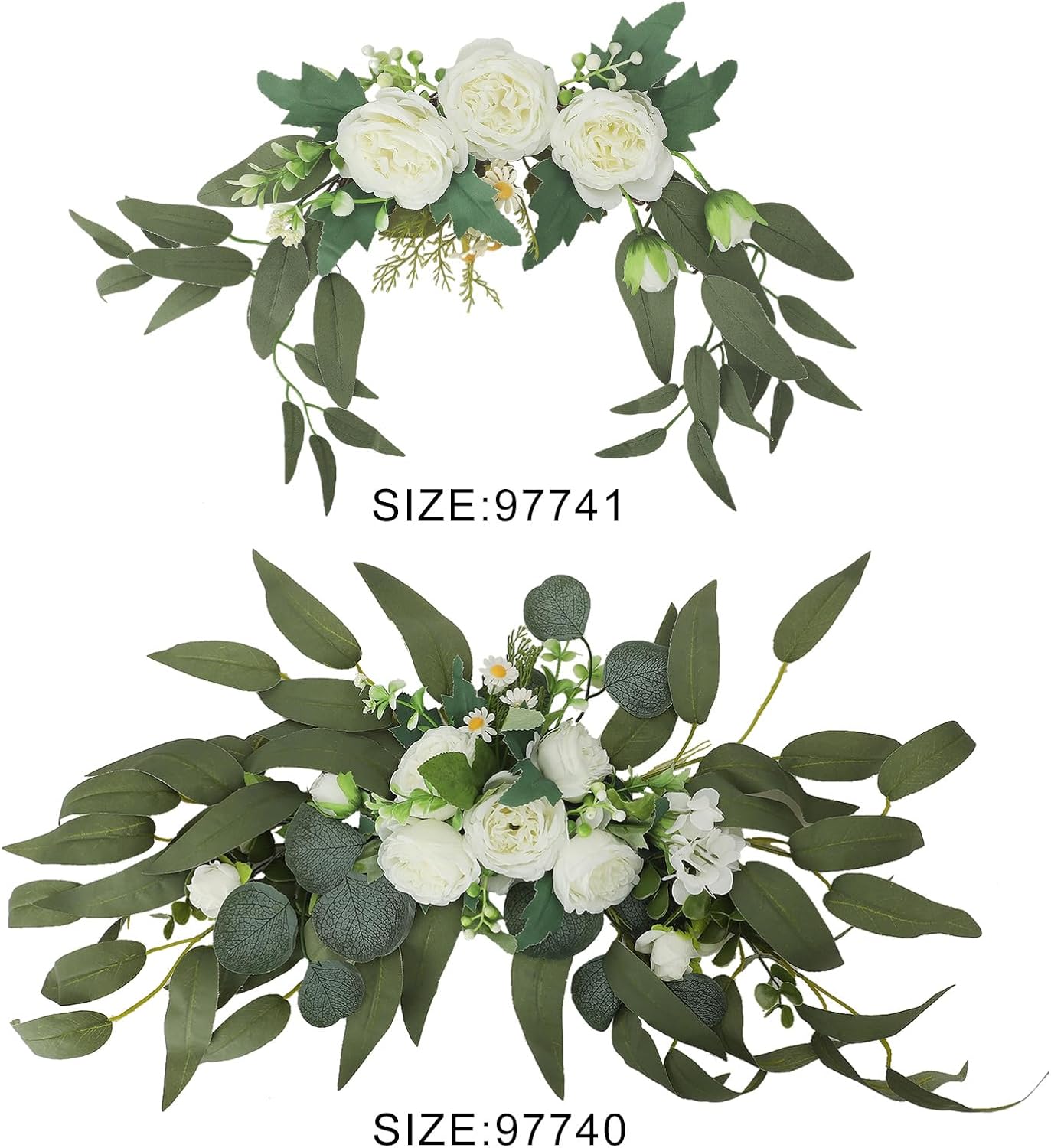 Artificial White Hydrangea Flower Swag for Wedding Arch Decor