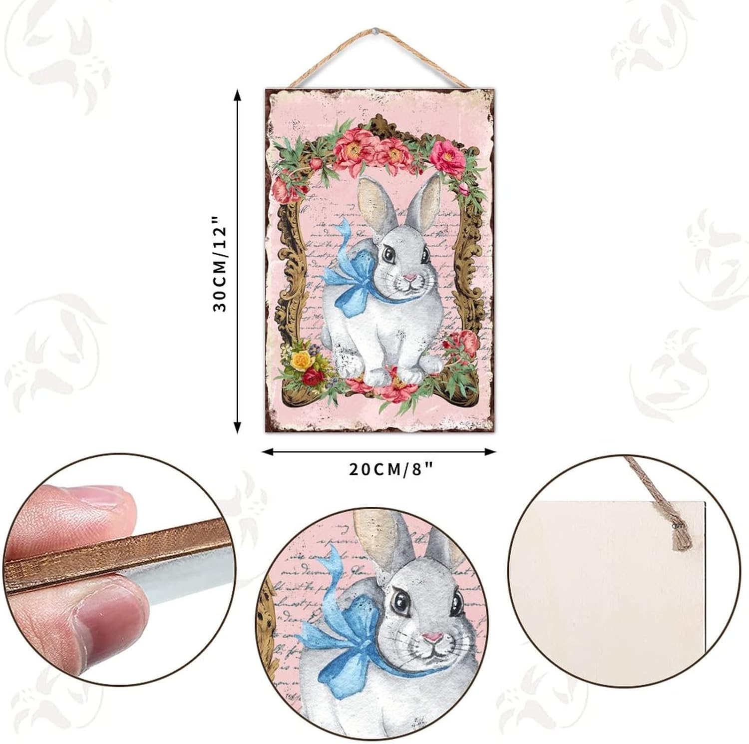 Easter Bunny Rabbit Welcome Sign Front Door Decor