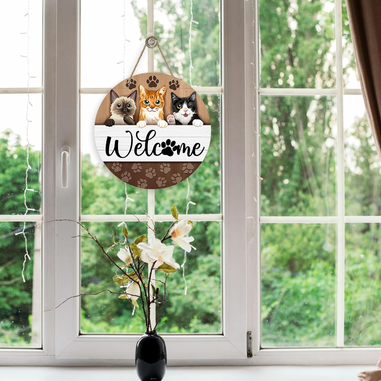 Deroro Welcome Cats Front Door Sign