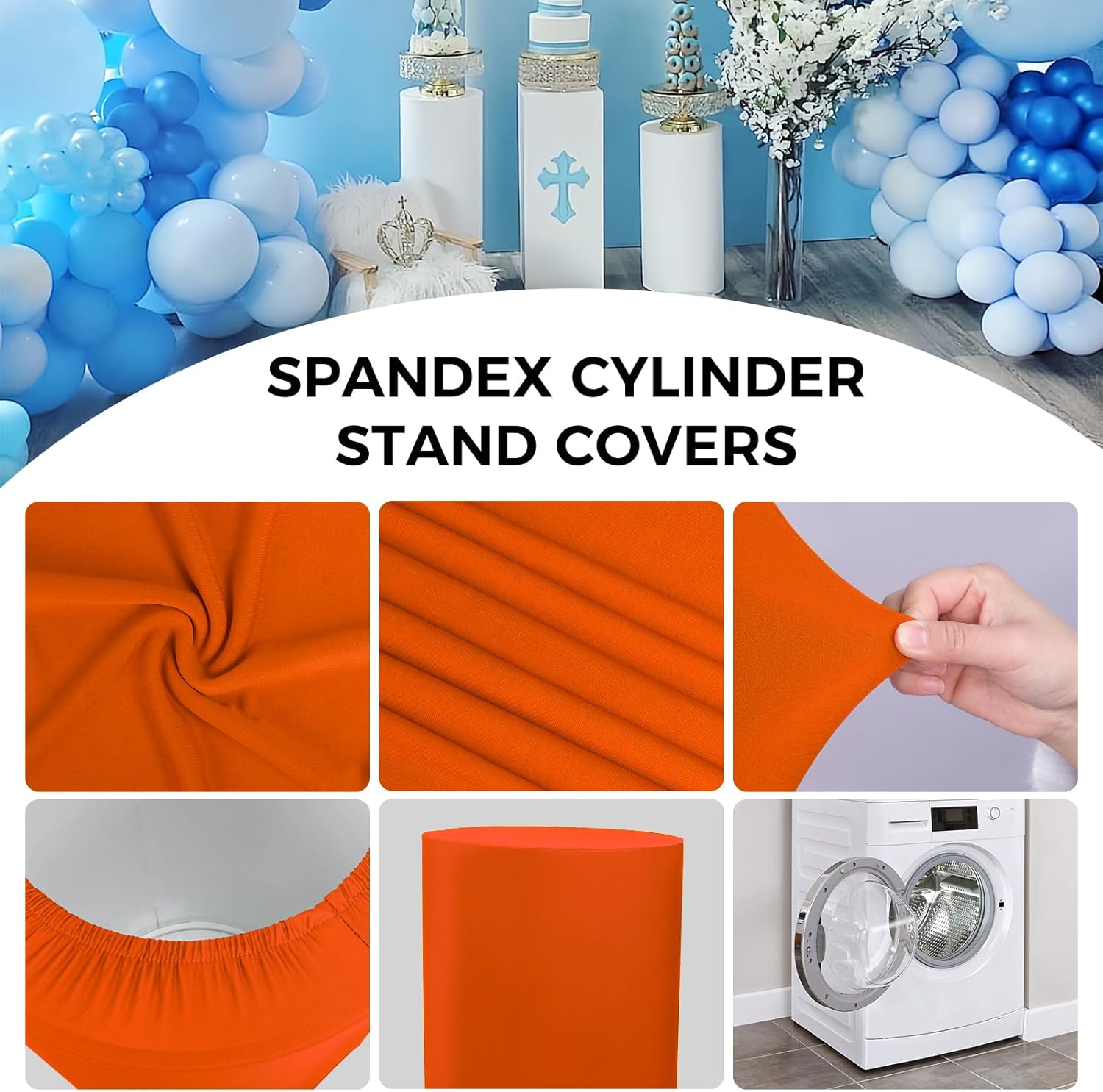 Babenest Cylinder Pedestal Covers Set of 3 Spandex Elastic Decor