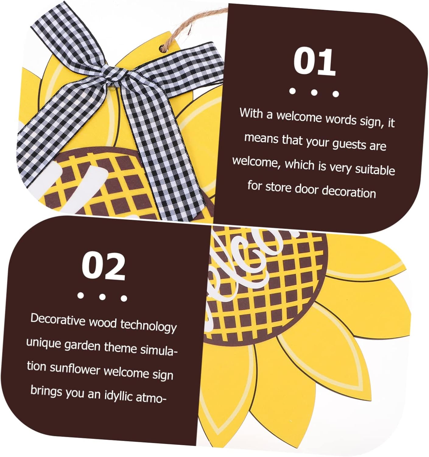 Sunflower Door Welcome Sign Decorative Wall Hanging