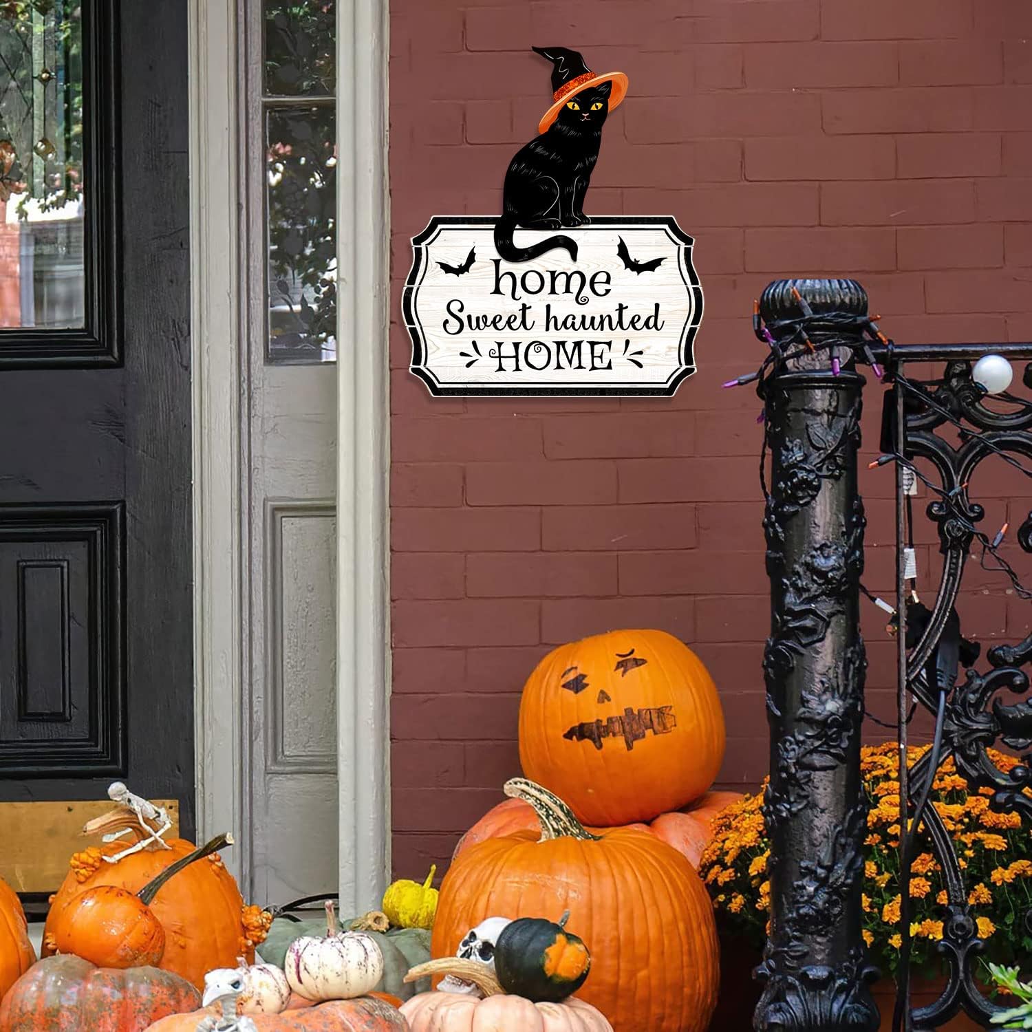 Halloween 3D Black Cat Door Hanger Decor Sign