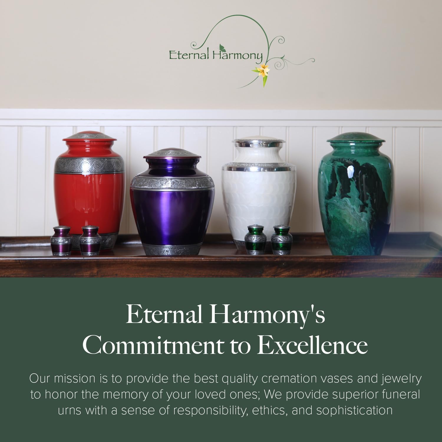 Eternal Harmony Large Urn for Ashes 7x11 Blue