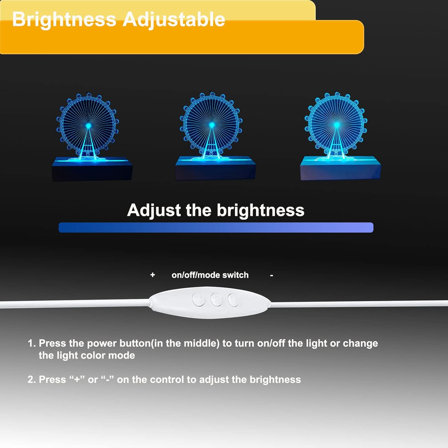 6 Inch Rectangle LED Lighted Display Base Stand