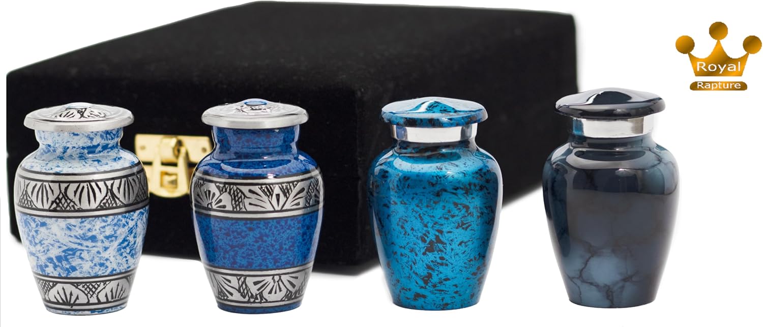 Royal Rapture Blue Heart Cremation Urn Set