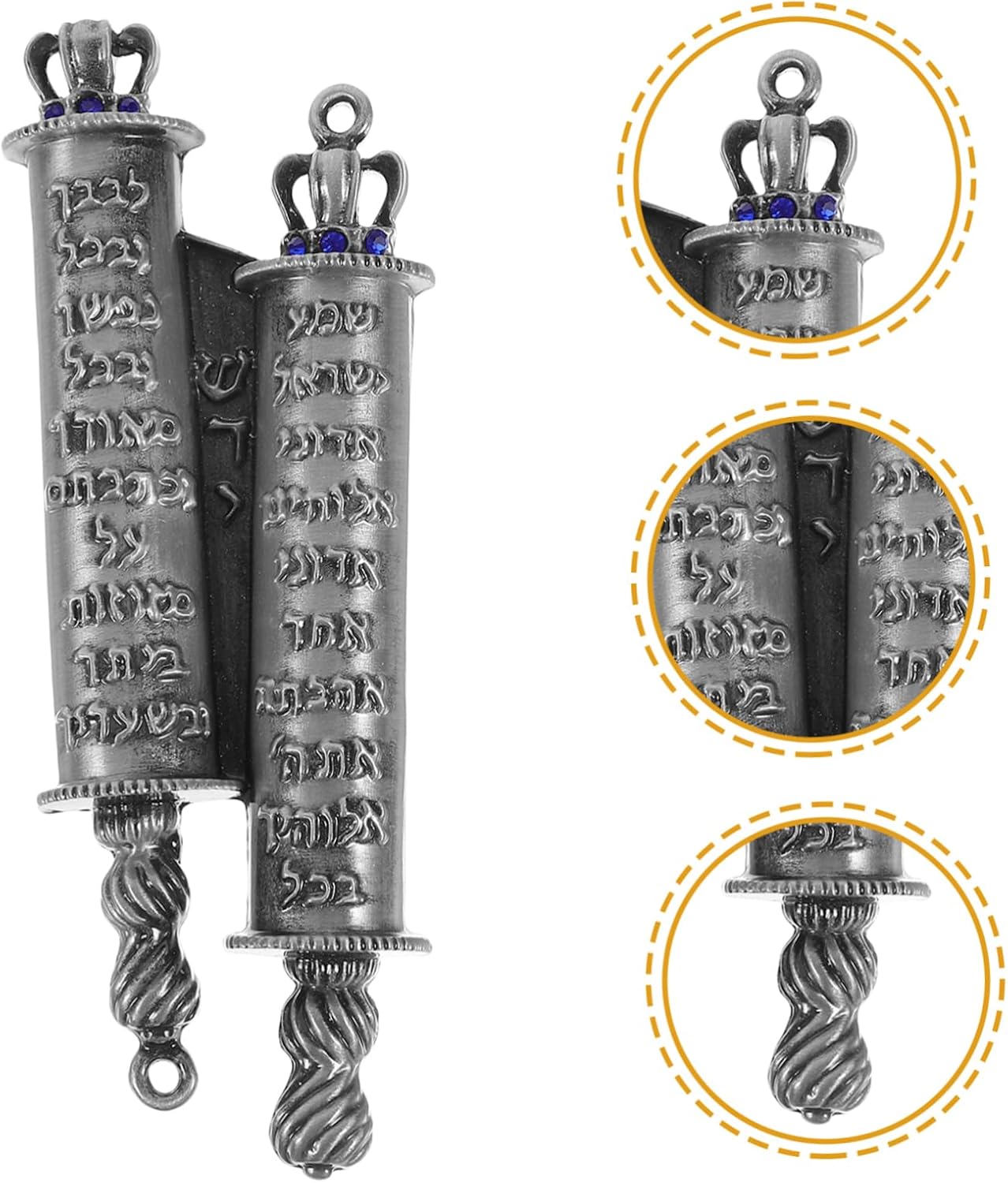 Unomor Jewish Mezuzah Case Decorative Metal Scroll