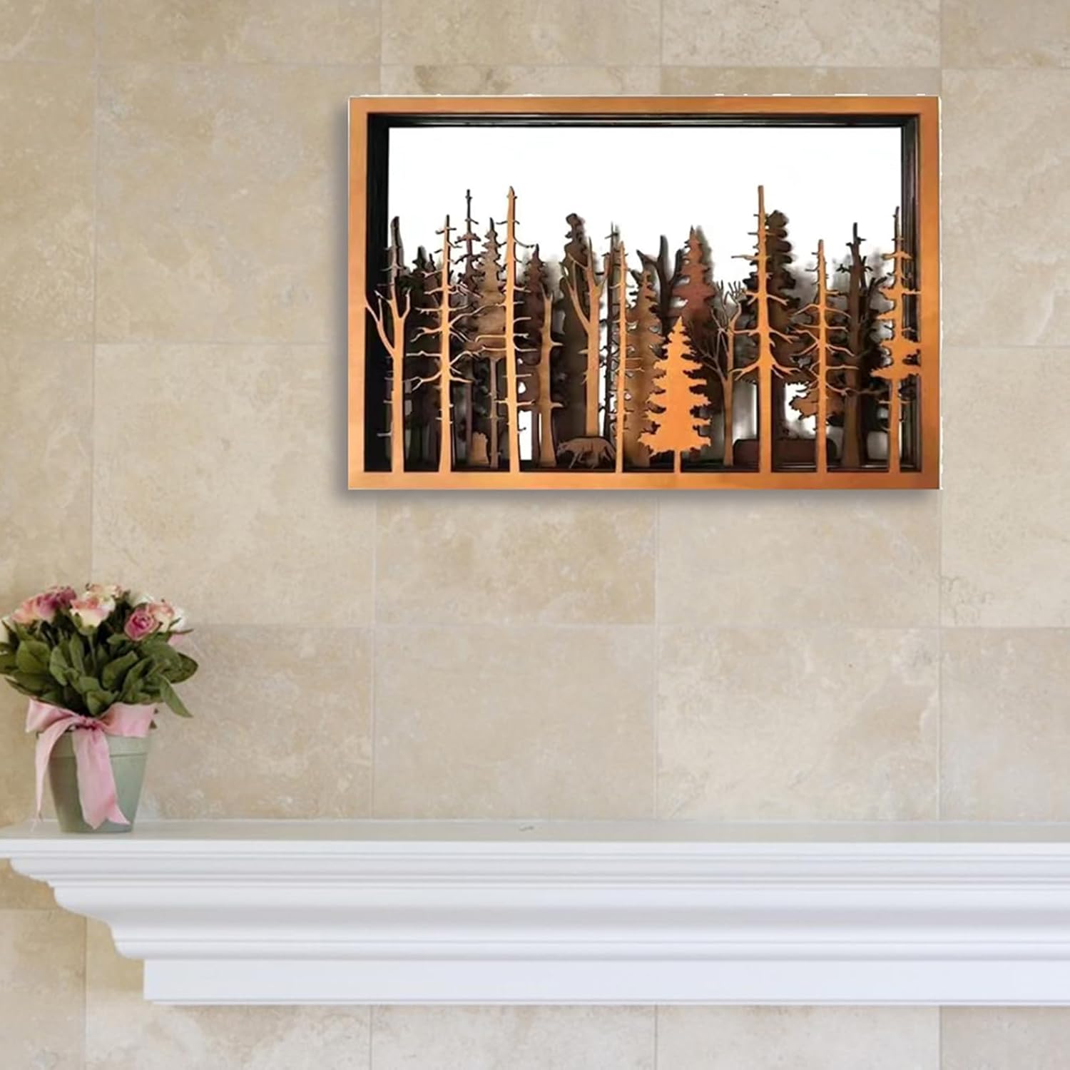 Meokro 7-Layer Fox Wall Art Decor Wooden Farmhouse Sculpture