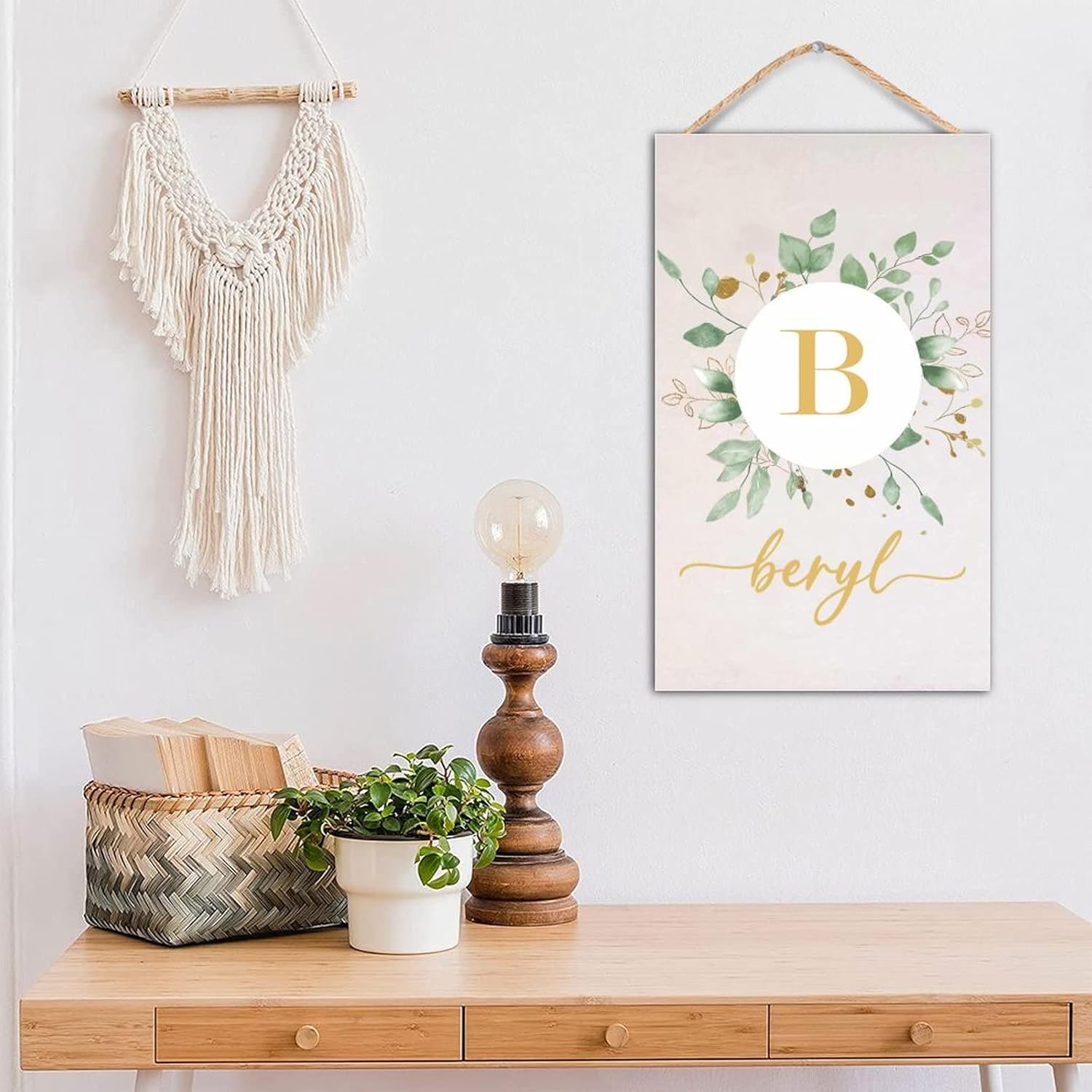 WengBeauty Custom Wood Last Name Sign Wedding Gift