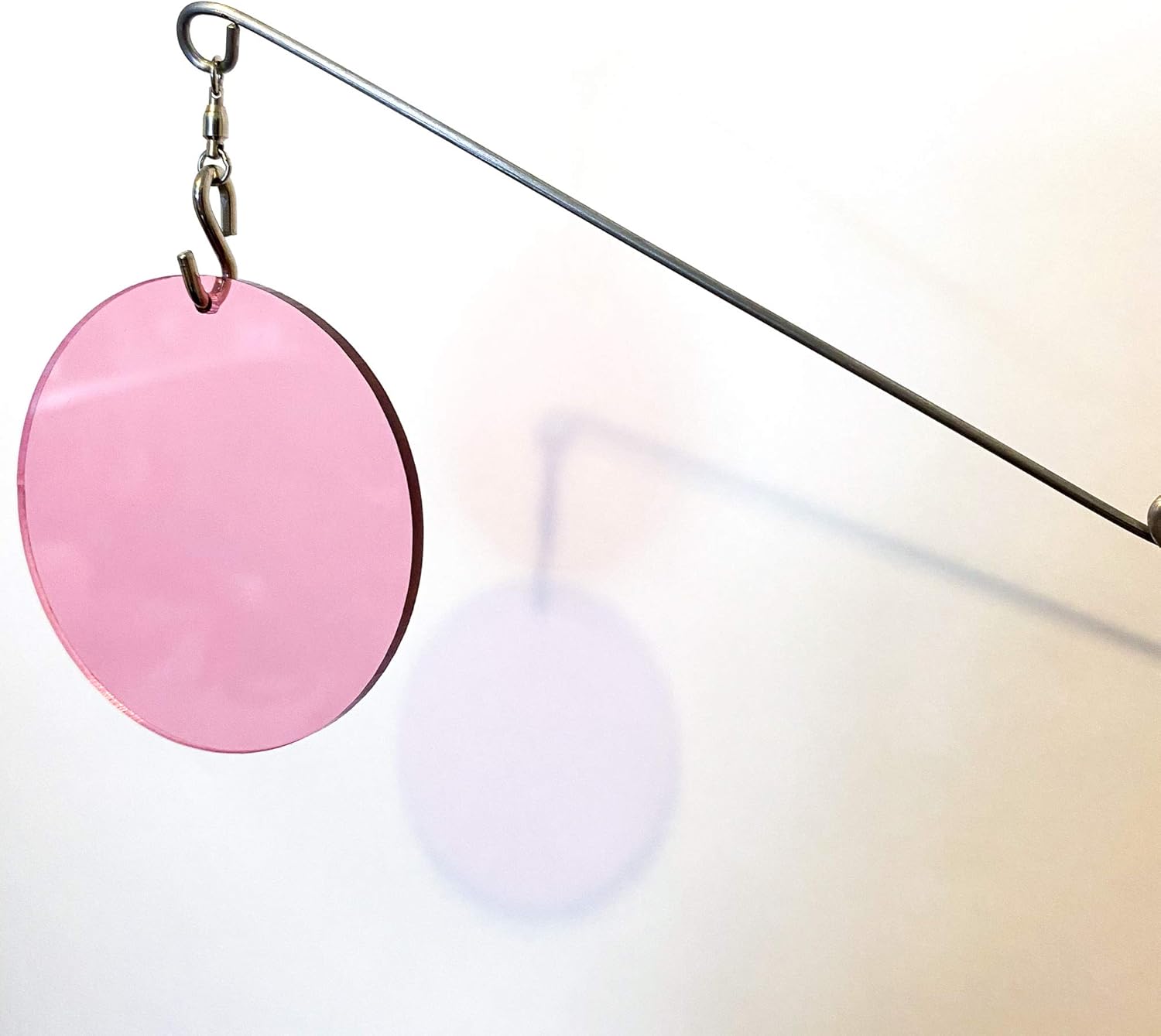 Charming Clear Pink Kinetic Mobile - Mid Century Modern Decor