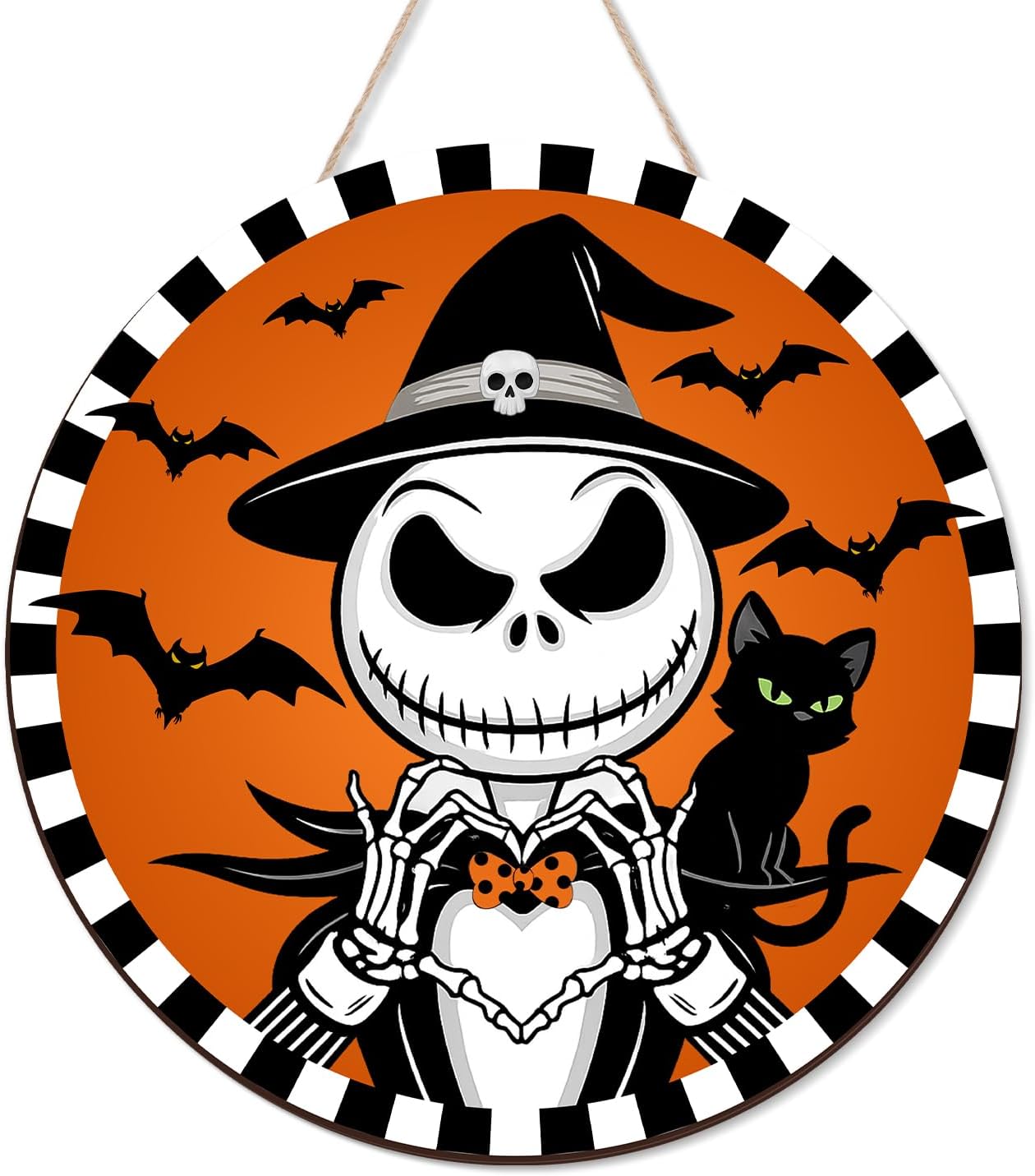 Aymolas Halloween Jack O Lantern Wreath Sign