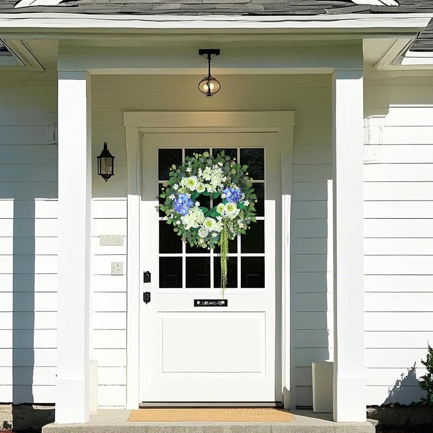 26 Inch Hydrangea Eucalyptus Wreath for Front Door