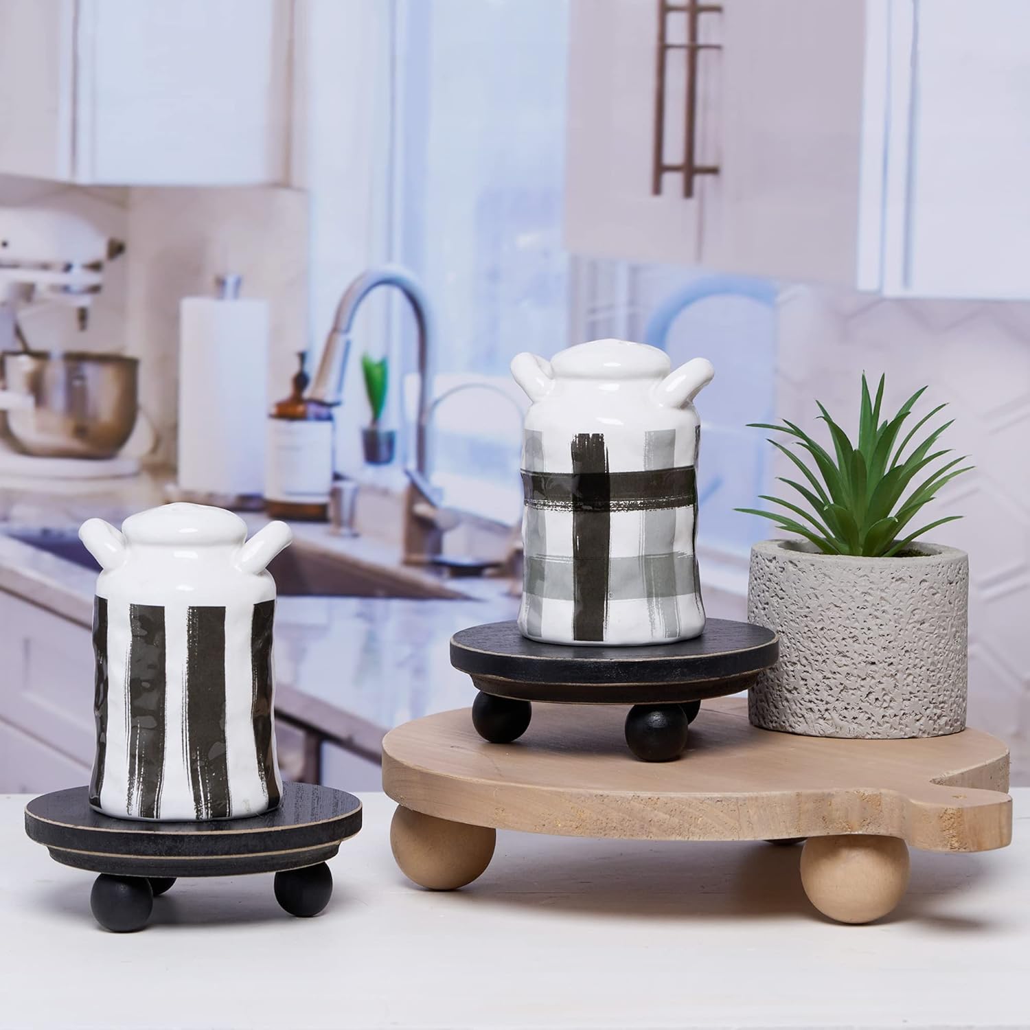 Defined Deco Mini Wood Risers for Display Set of 2 Black