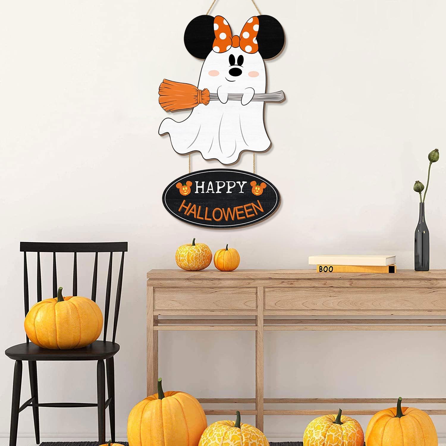 Cute Halloween Mouse Ghost Door Sign