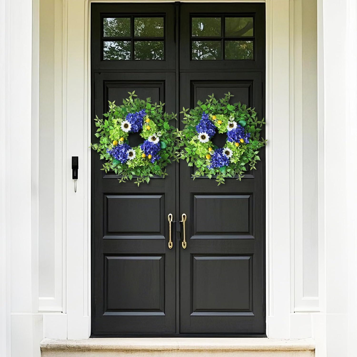 26 Inch Hydrangea Wreath for Front Door Decor