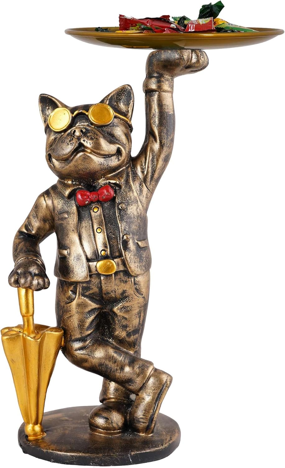 Cool Dog Sculpture with Plate for Home Decor 1