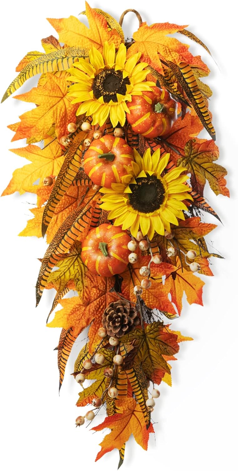 Glitzhome 26 Inch Autumn Decorative Swag