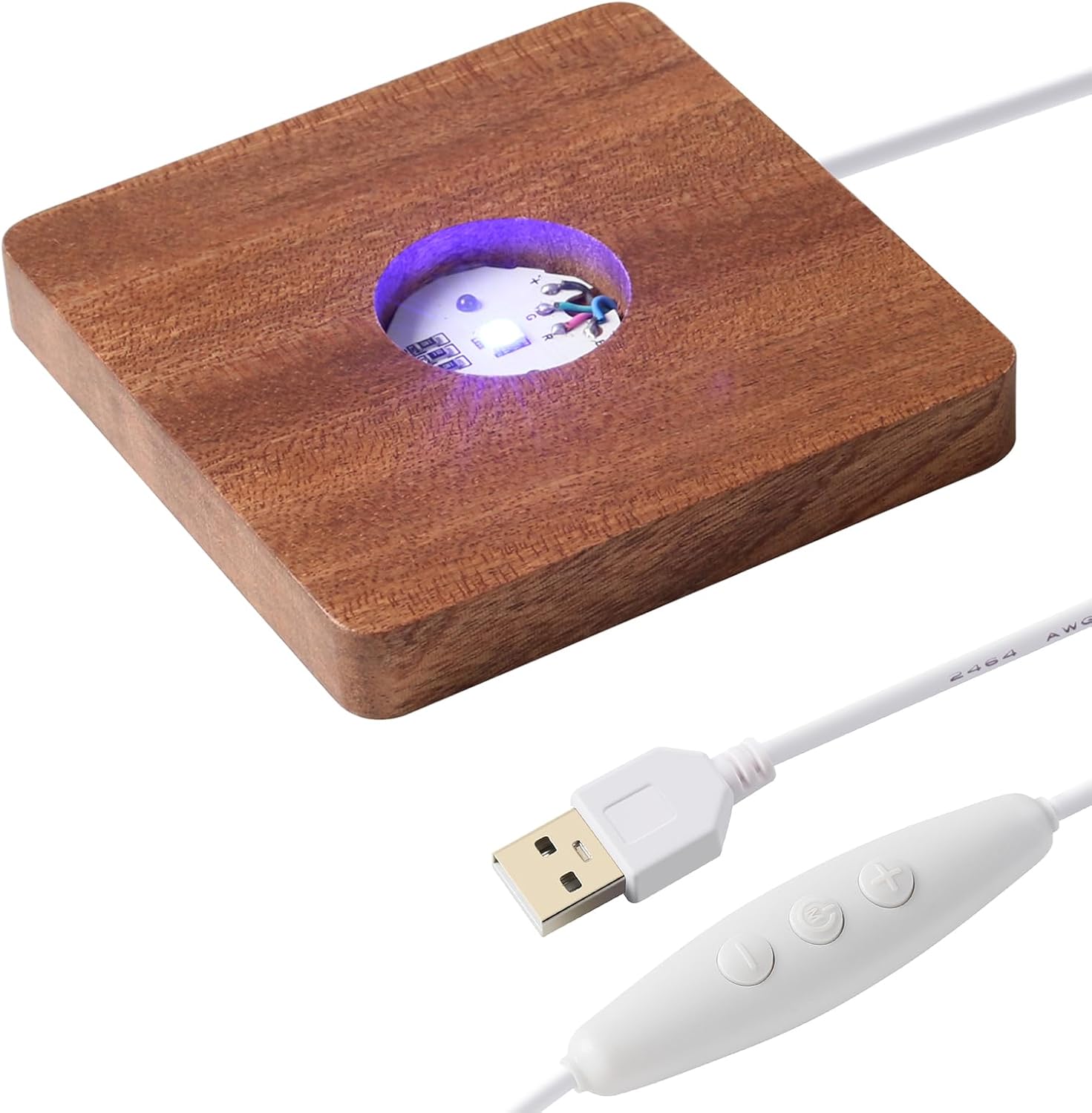IFOLAINA LED Wood Base for Crystal Display
