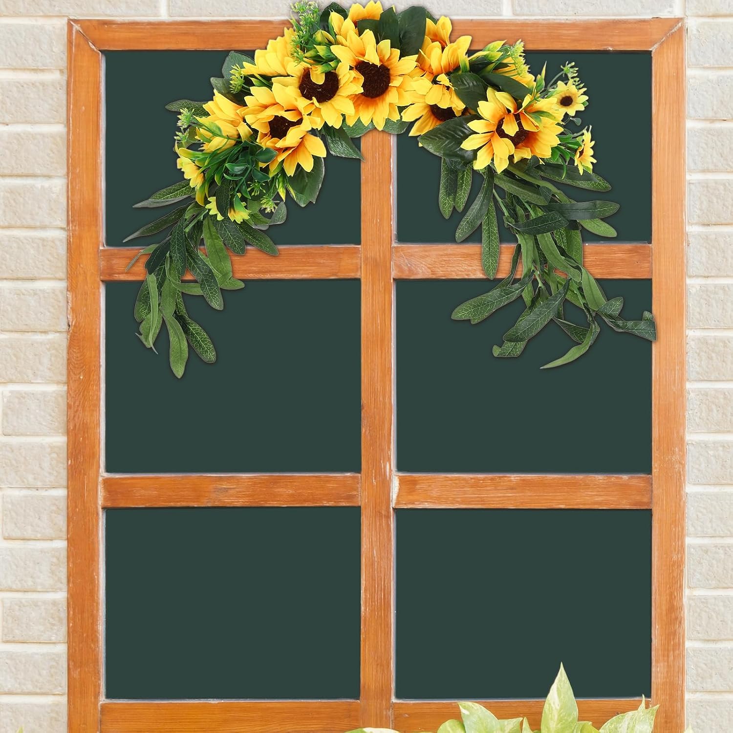 BESPORTBLE Artificial Sunflower Swag Door Decor Wall Hanging