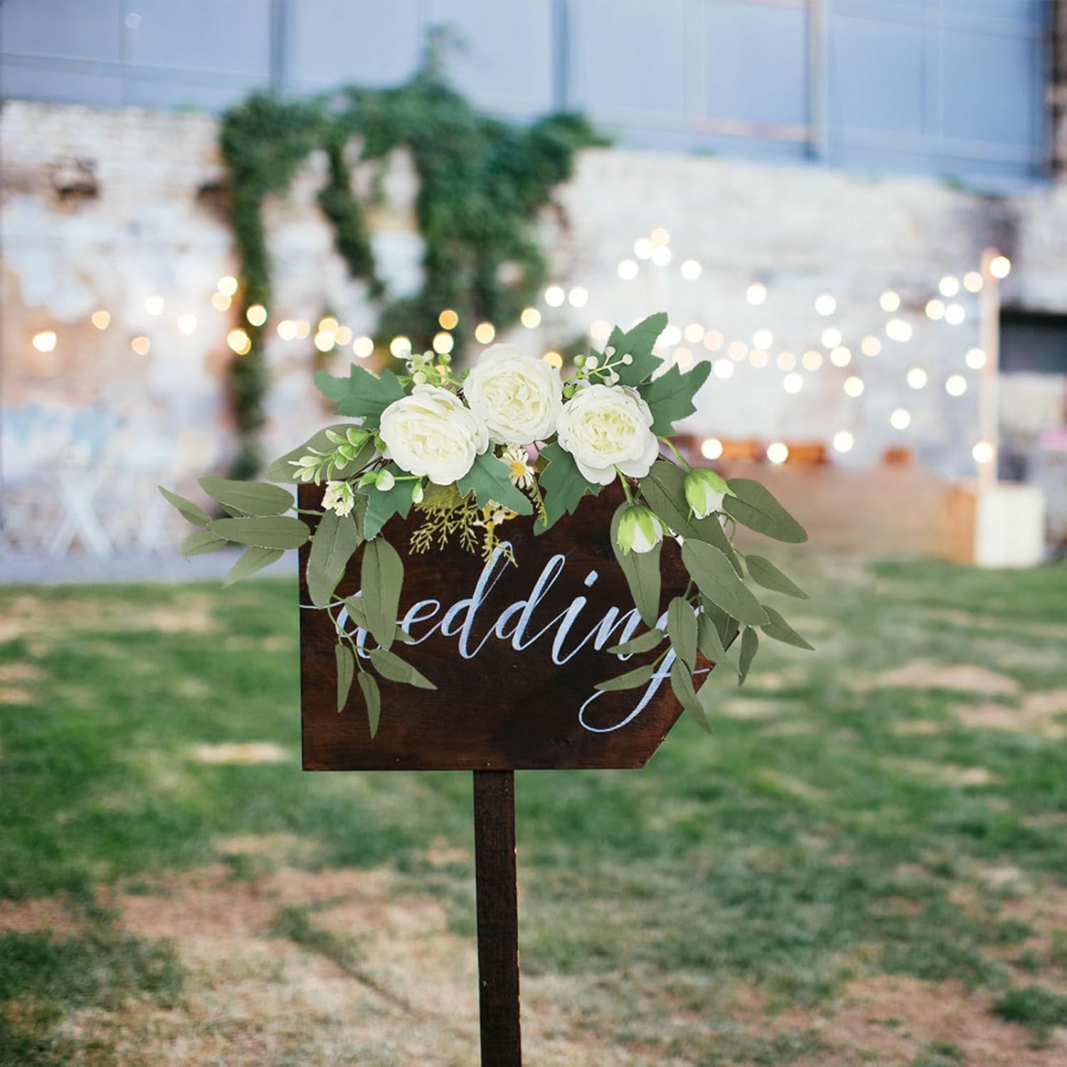 Artificial White Hydrangea Flower Swag for Wedding Arch Decor