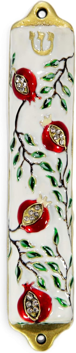 Modern Pomegranate Mezuzah Cover 4 Inch Door Blessing