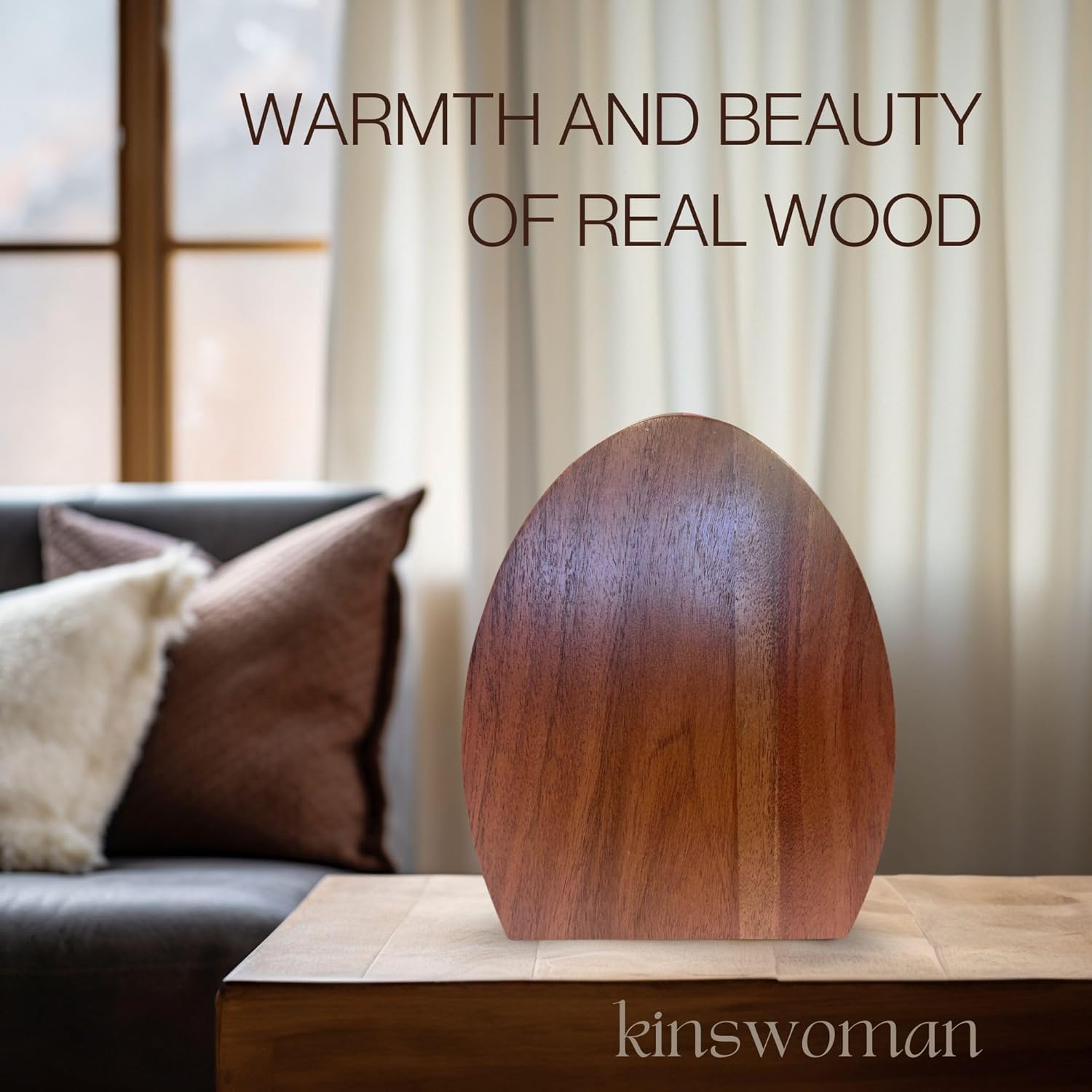 Kinswoman Premium Wooden Urn for Ashes 250 Cubic Inches