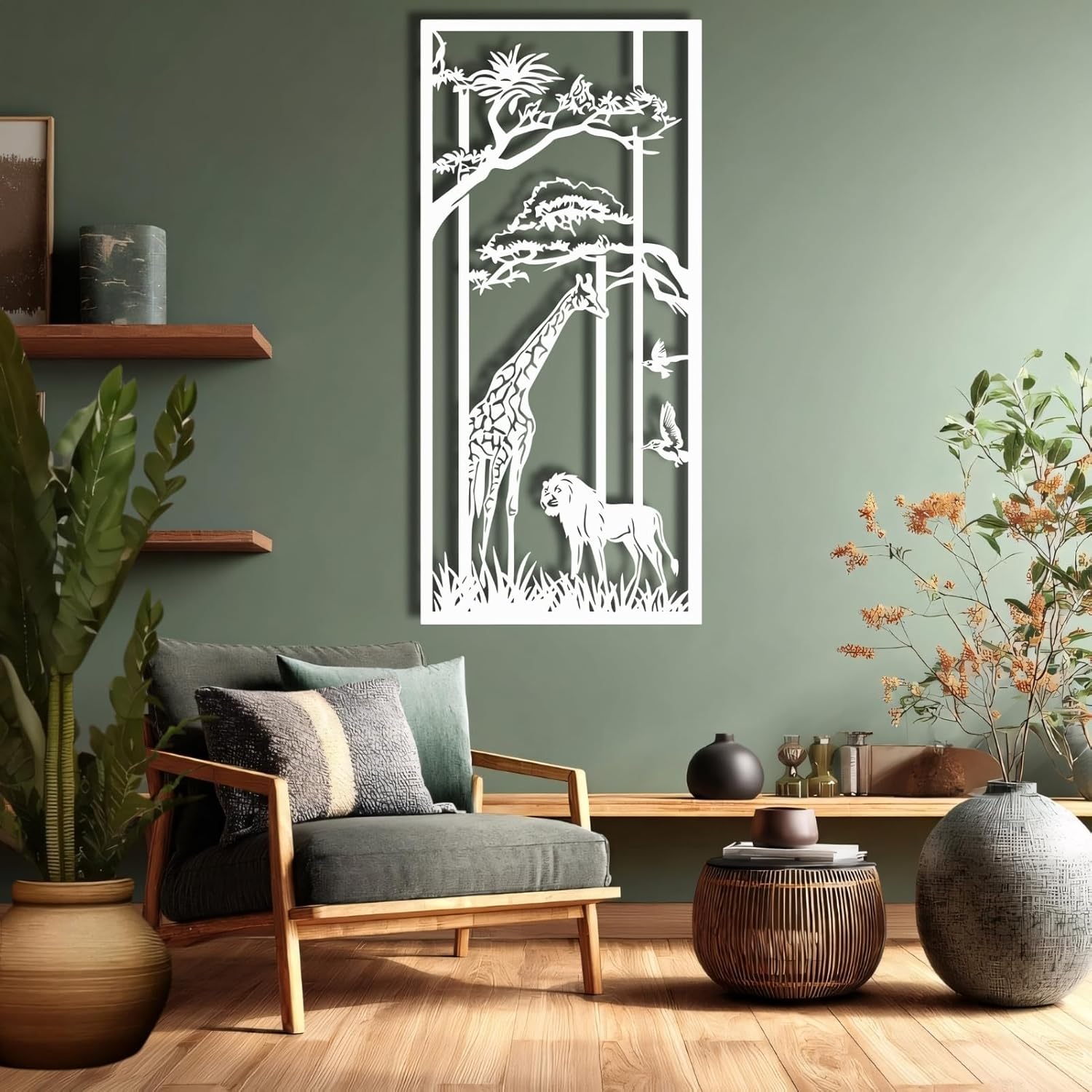 KingGenius Wildlife Metal Wall Art African Safari Decor