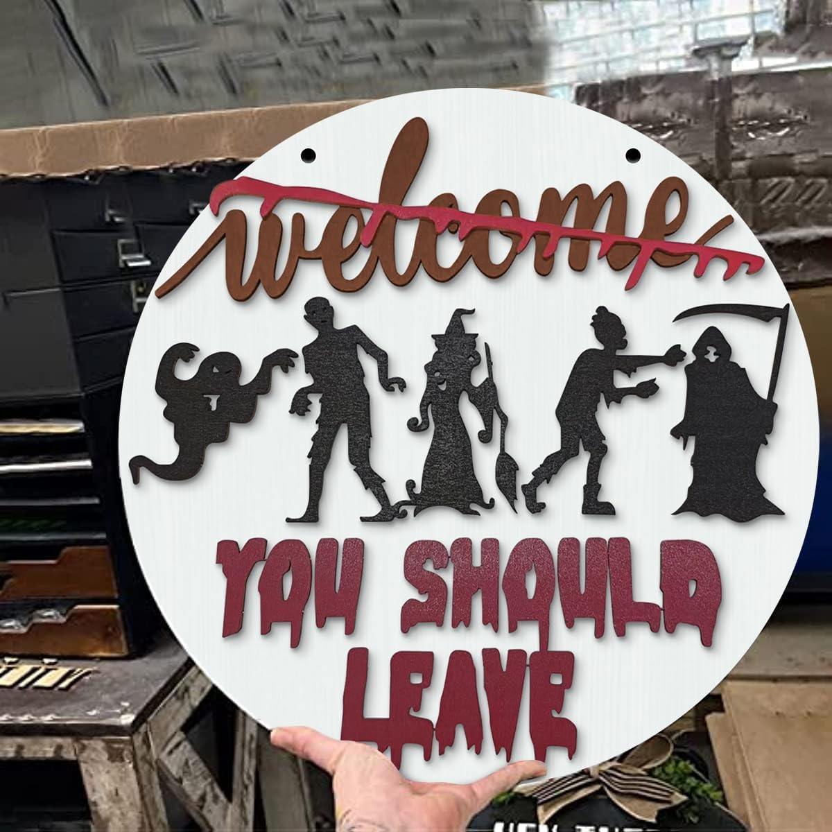 Halloween Horror Welcome Sign Front Door